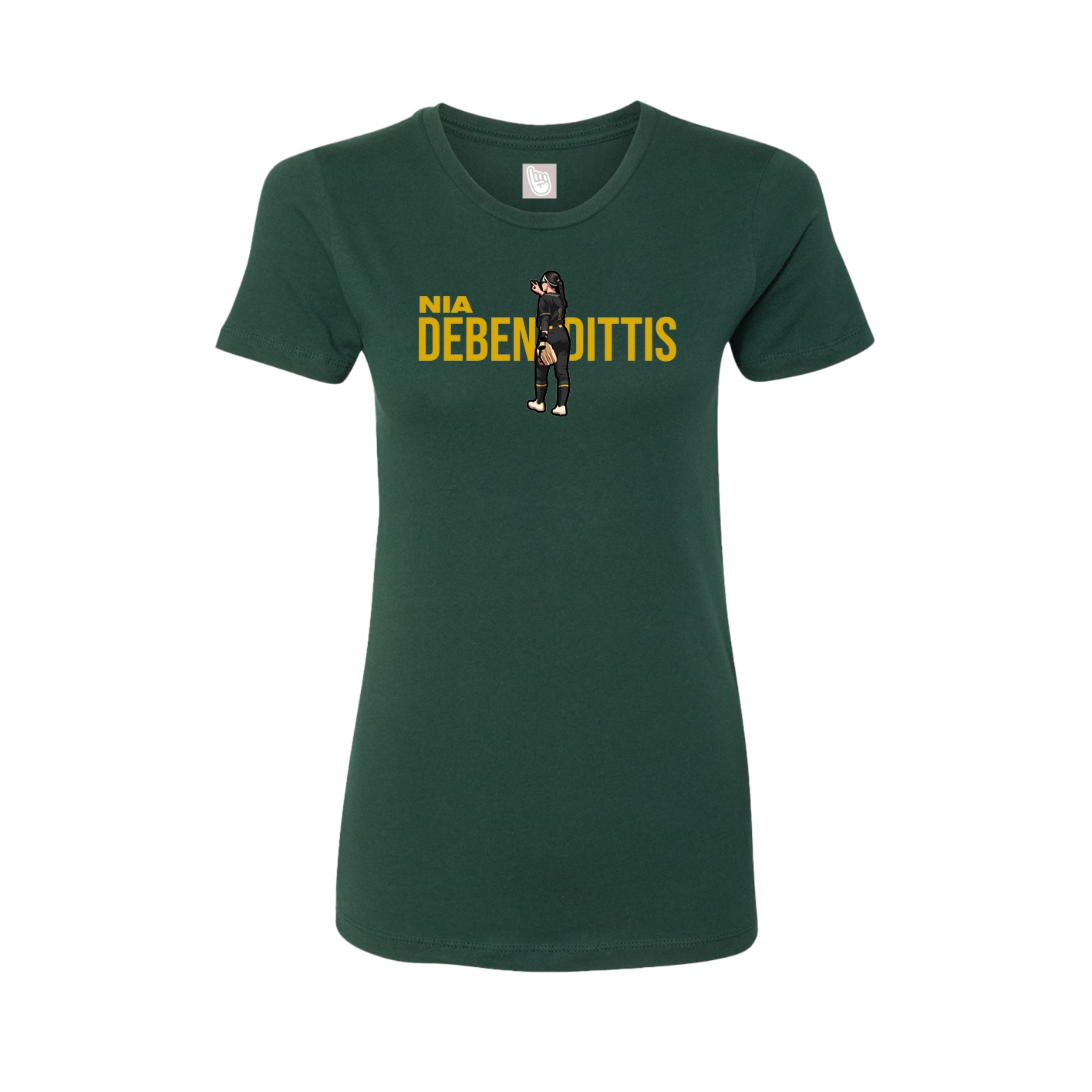 Fitted Women's Tee — Player Name in Green
