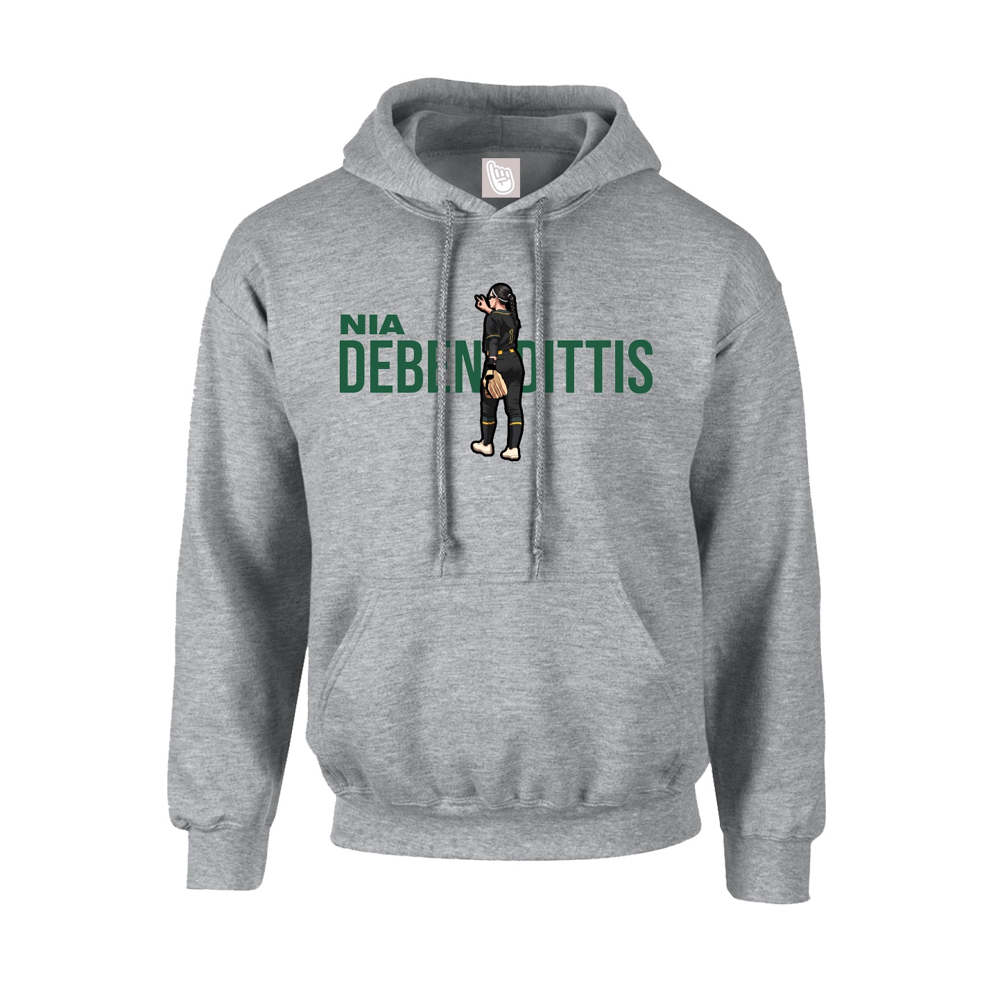 Youth Hoodie — Player Name in Grey
