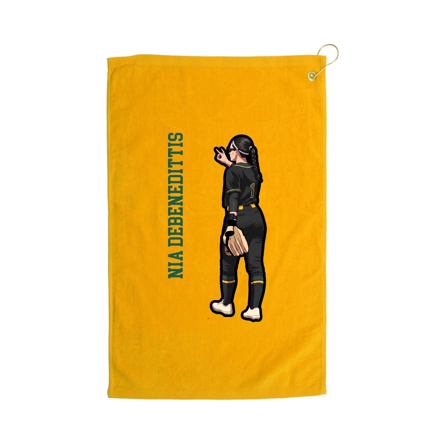 Golf Towel — Name Vertical in Gold
