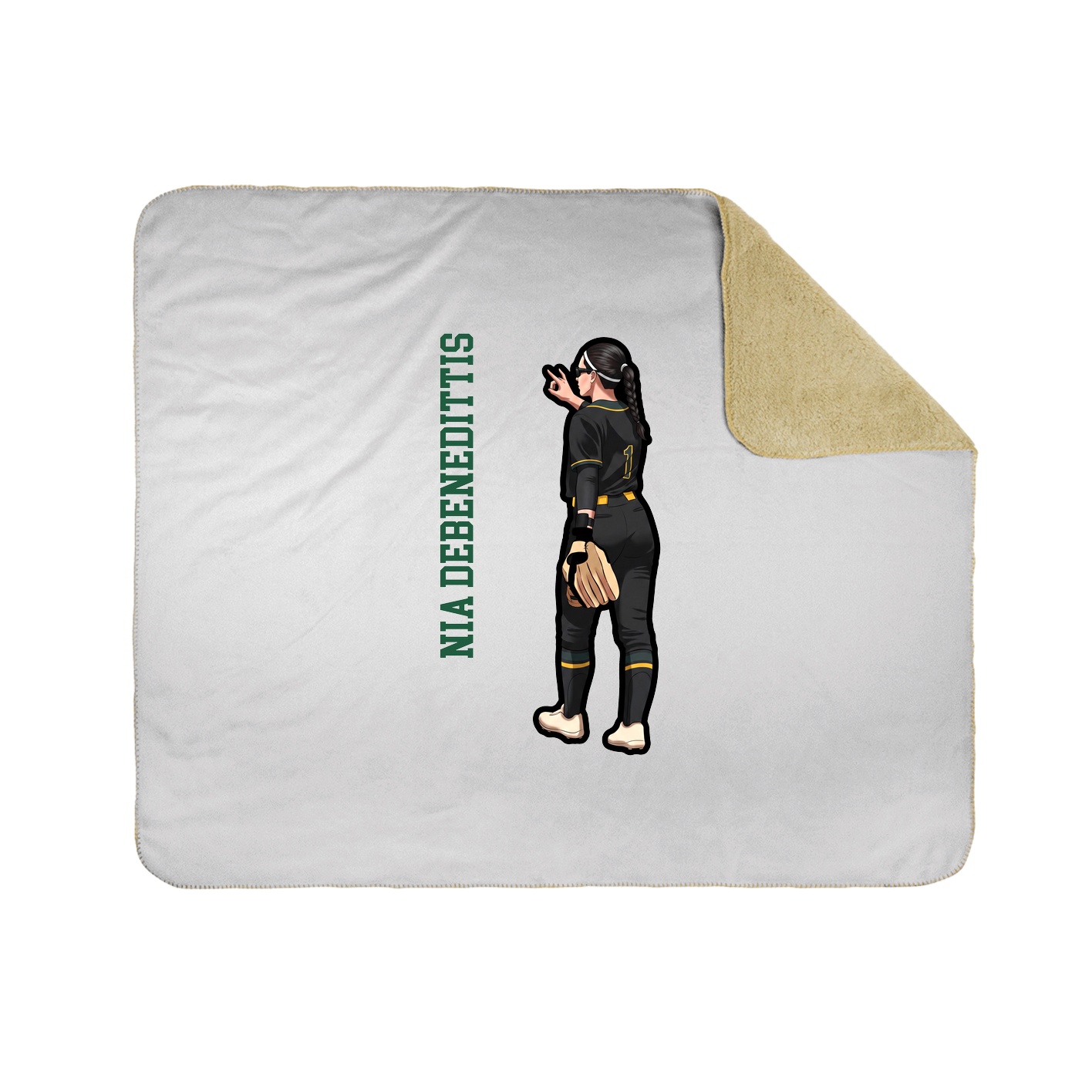 Throw Blanket — Name Vertical in White