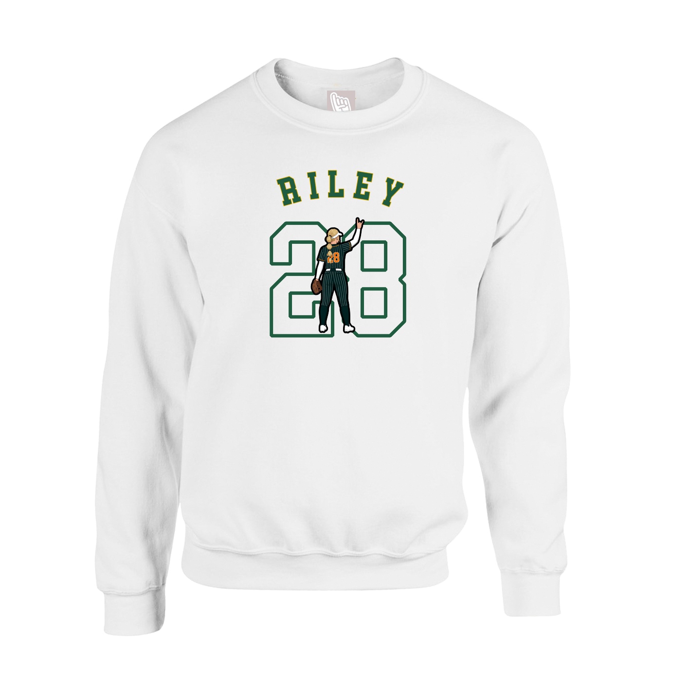 Fleece Crew — Shirsey Arch in White