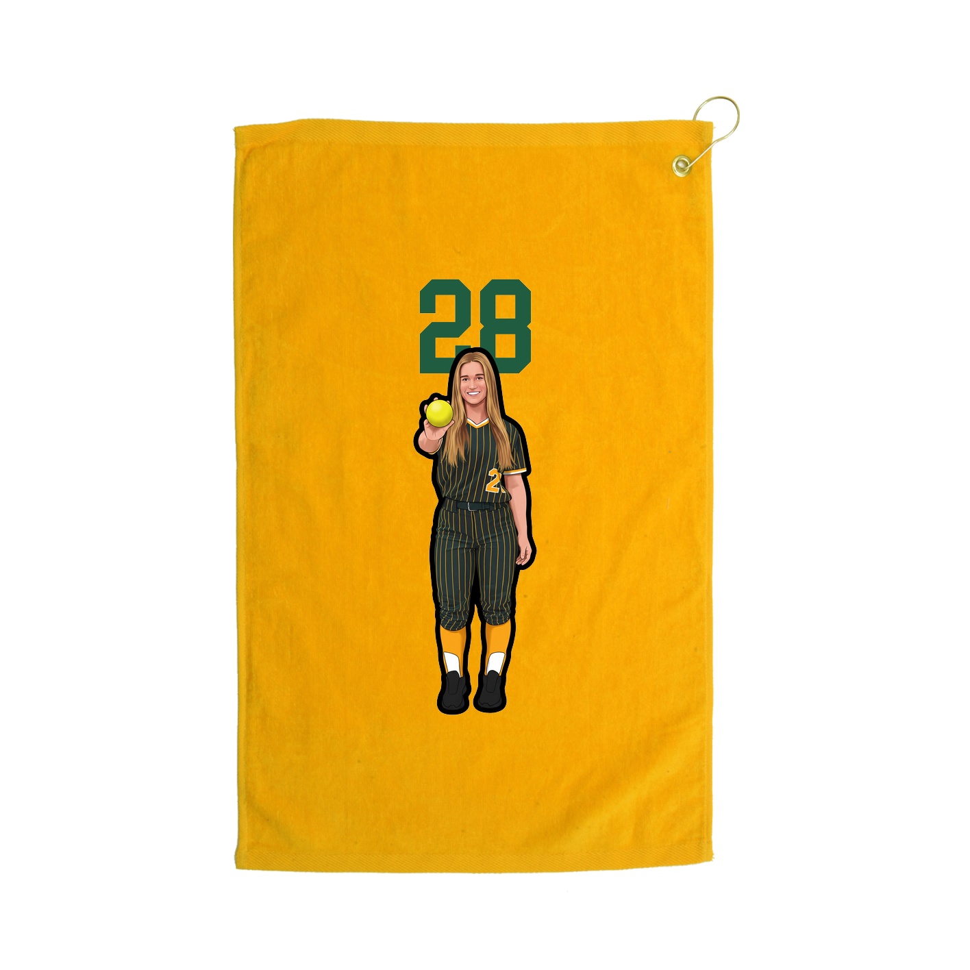 Golf Towel — Number Top in Gold