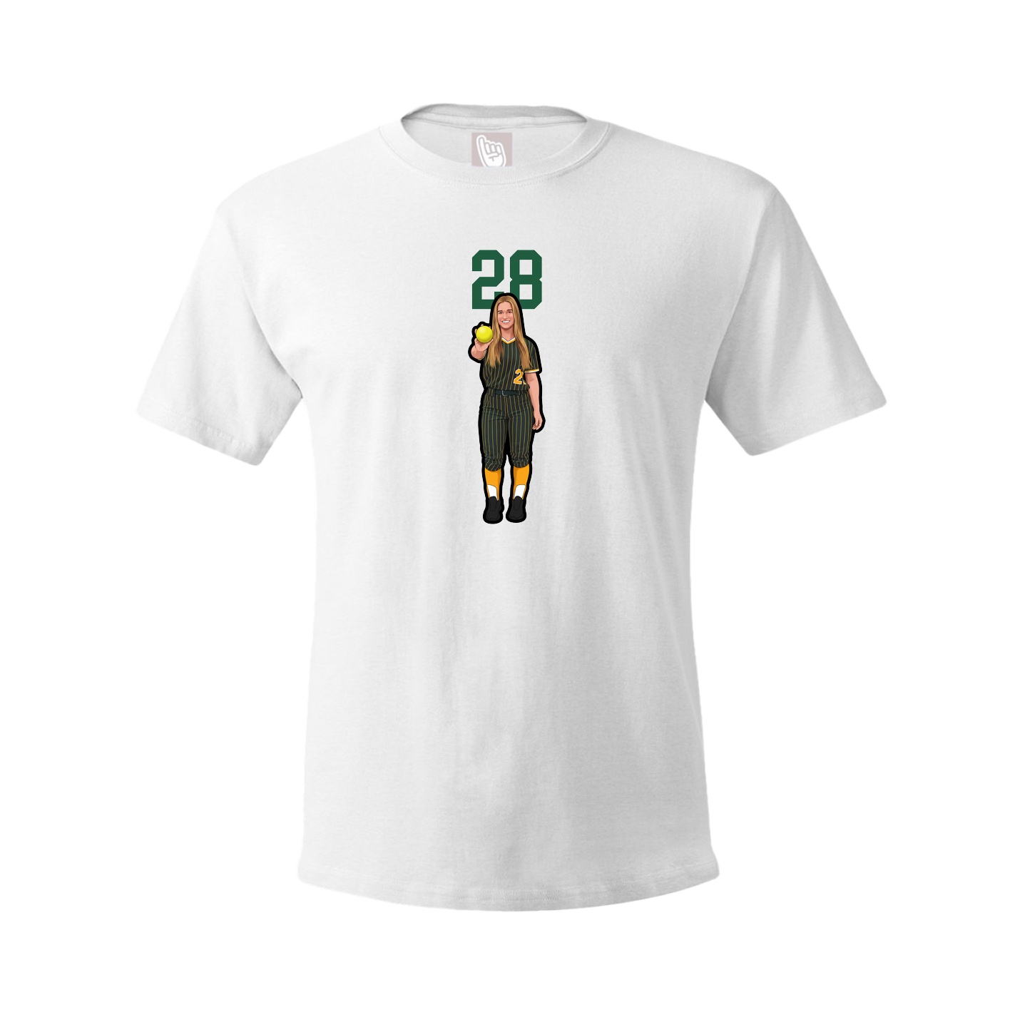 Youth Tee — Number Top in White