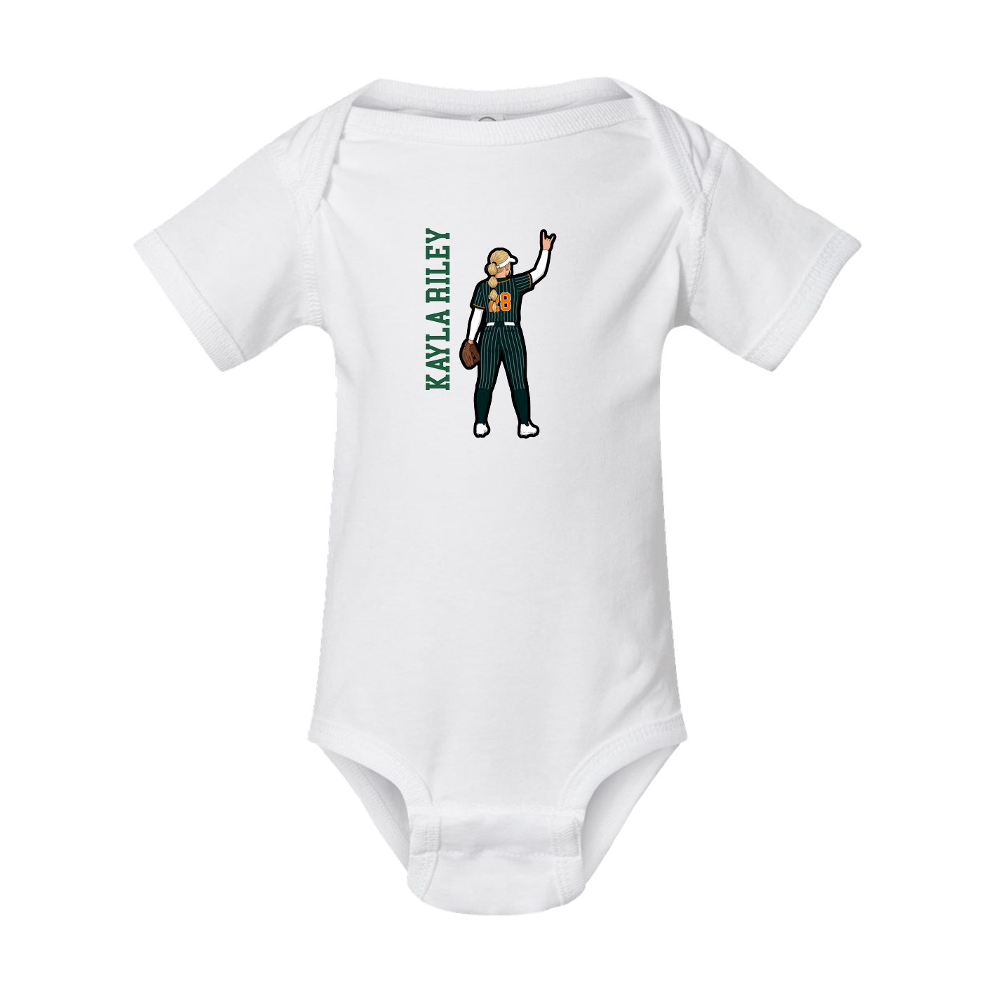 Baby Onesie — Name Vertical in White