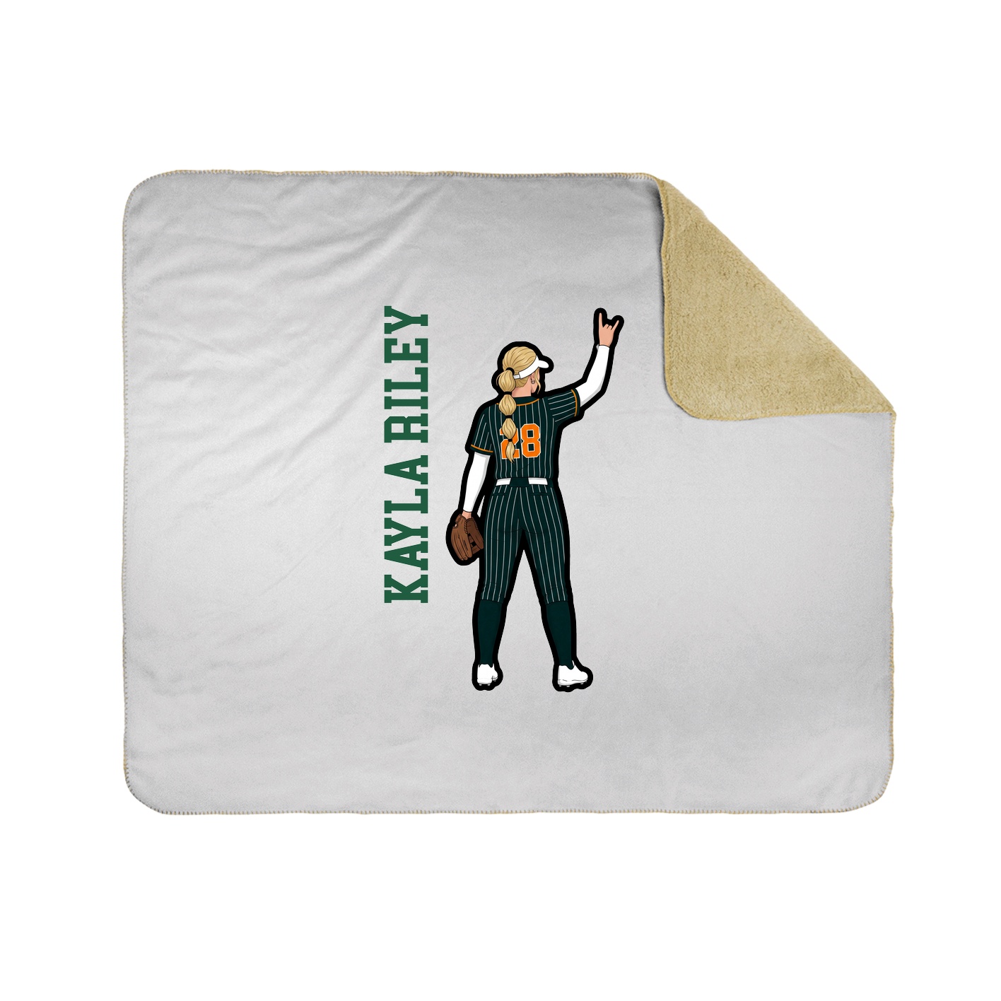 Throw Blanket — Name Vertical in White