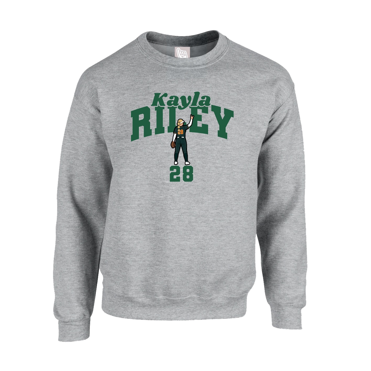 Fleece Crew — Signature Arch in Grey