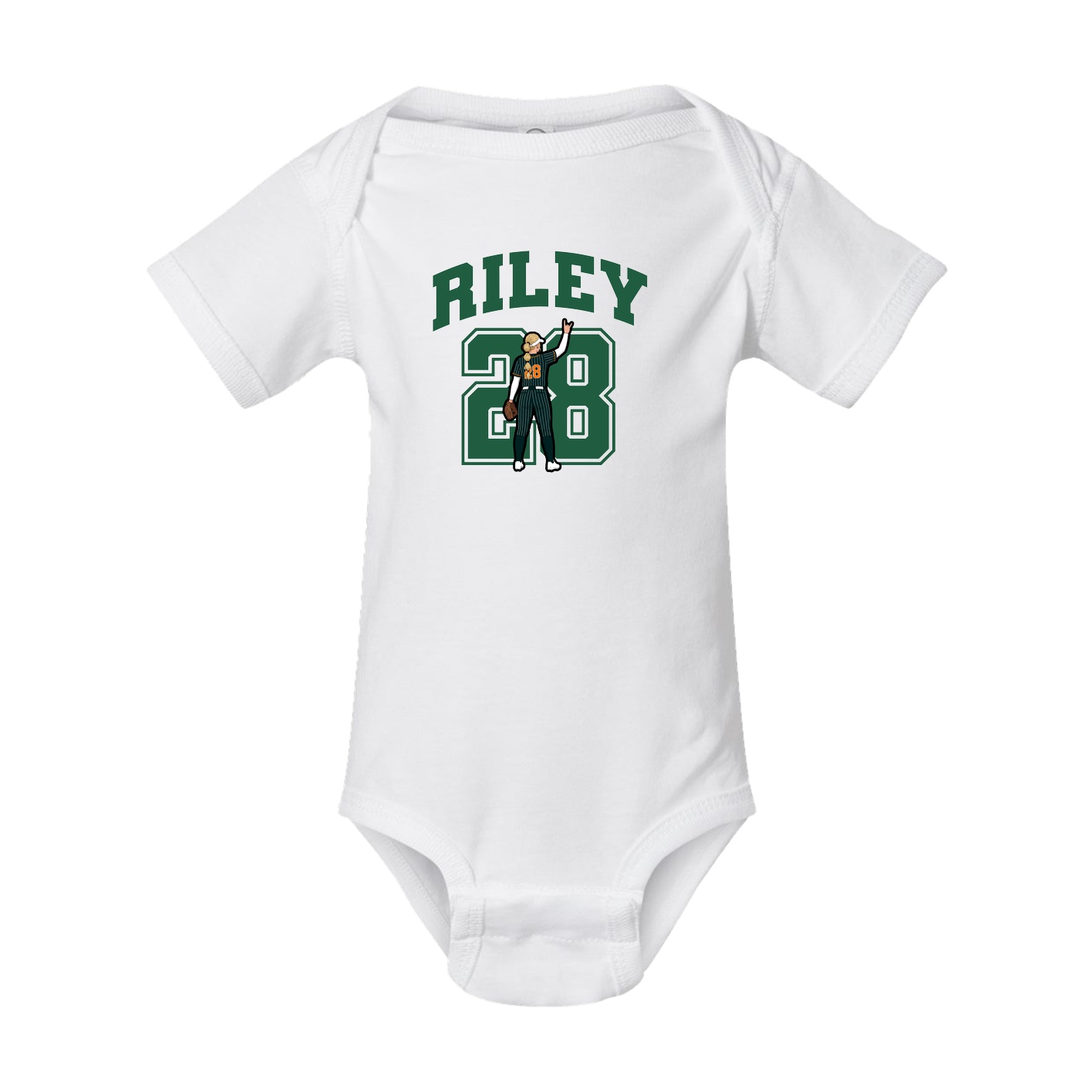 Baby Onesie — Number in White