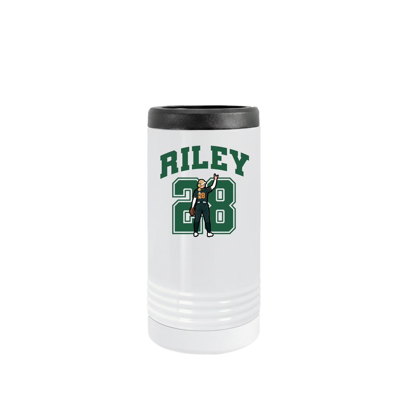 Slim Beverage Holder — Number in White