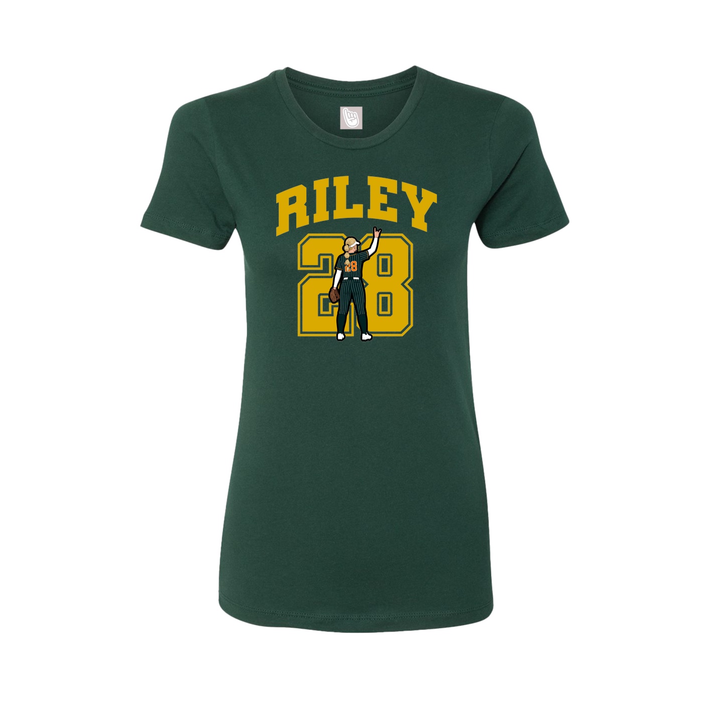 Fitted Women's Tee — Number in Green