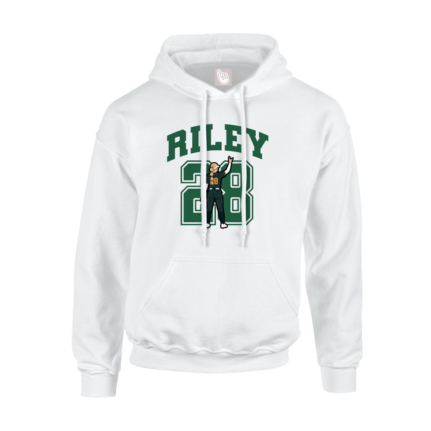 Youth Hoodie — Number in White