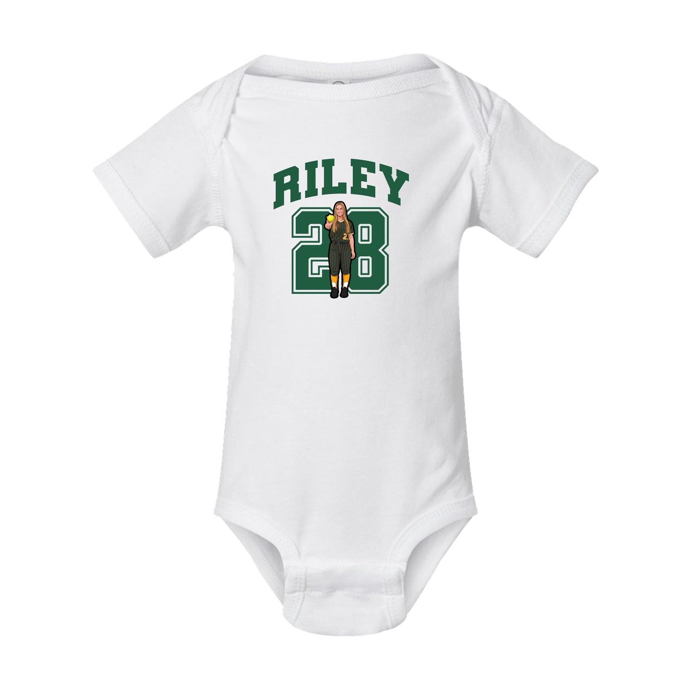 Baby Onesie — Number in White