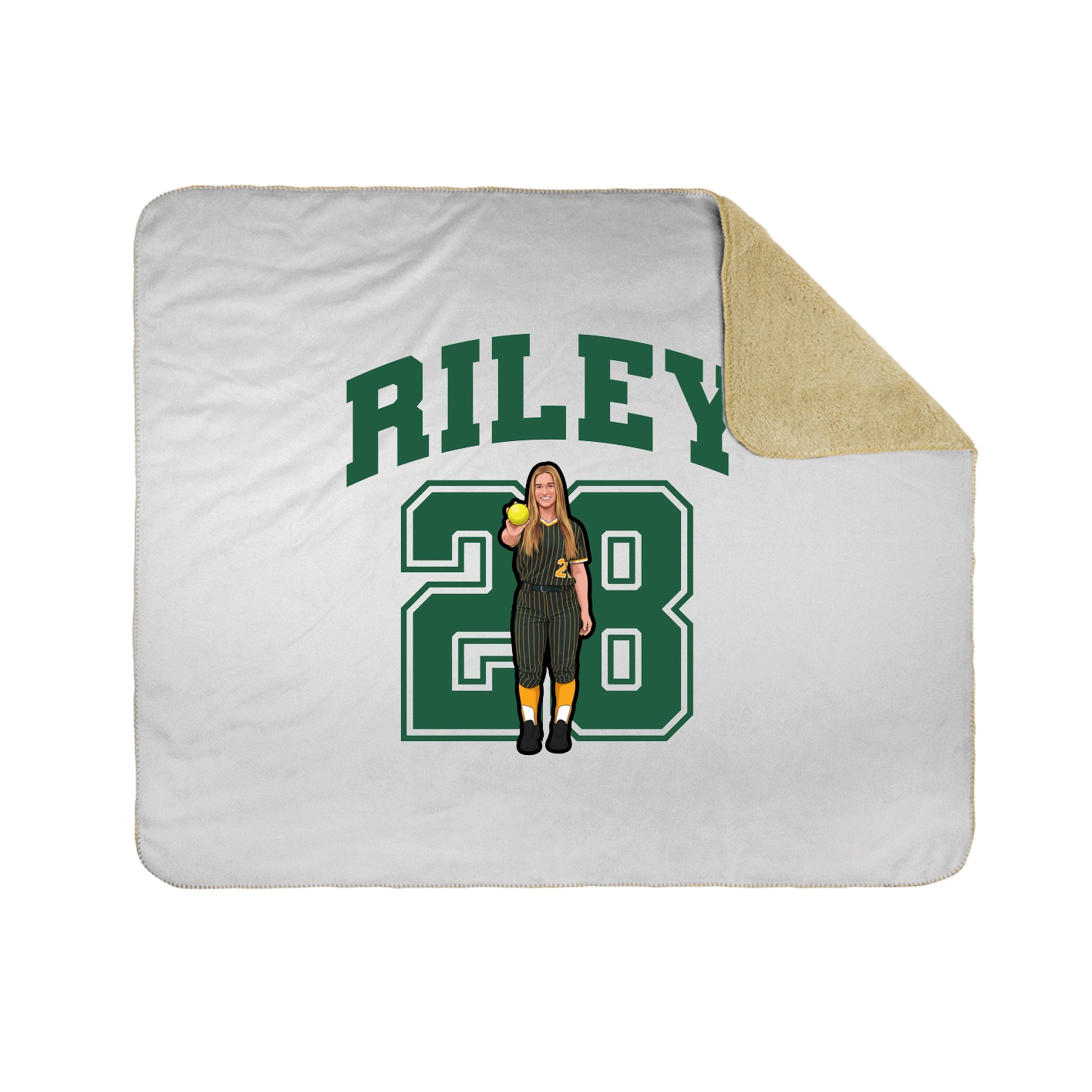 Throw Blanket — Number in White