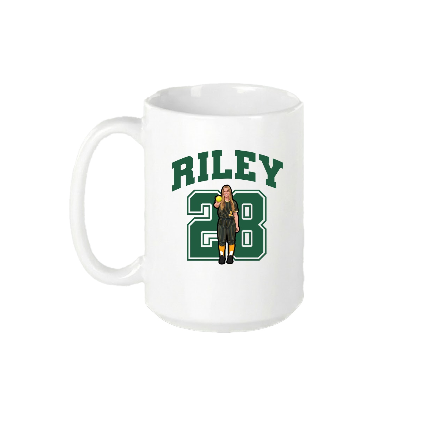 15oz Coffee Mug — Number in White