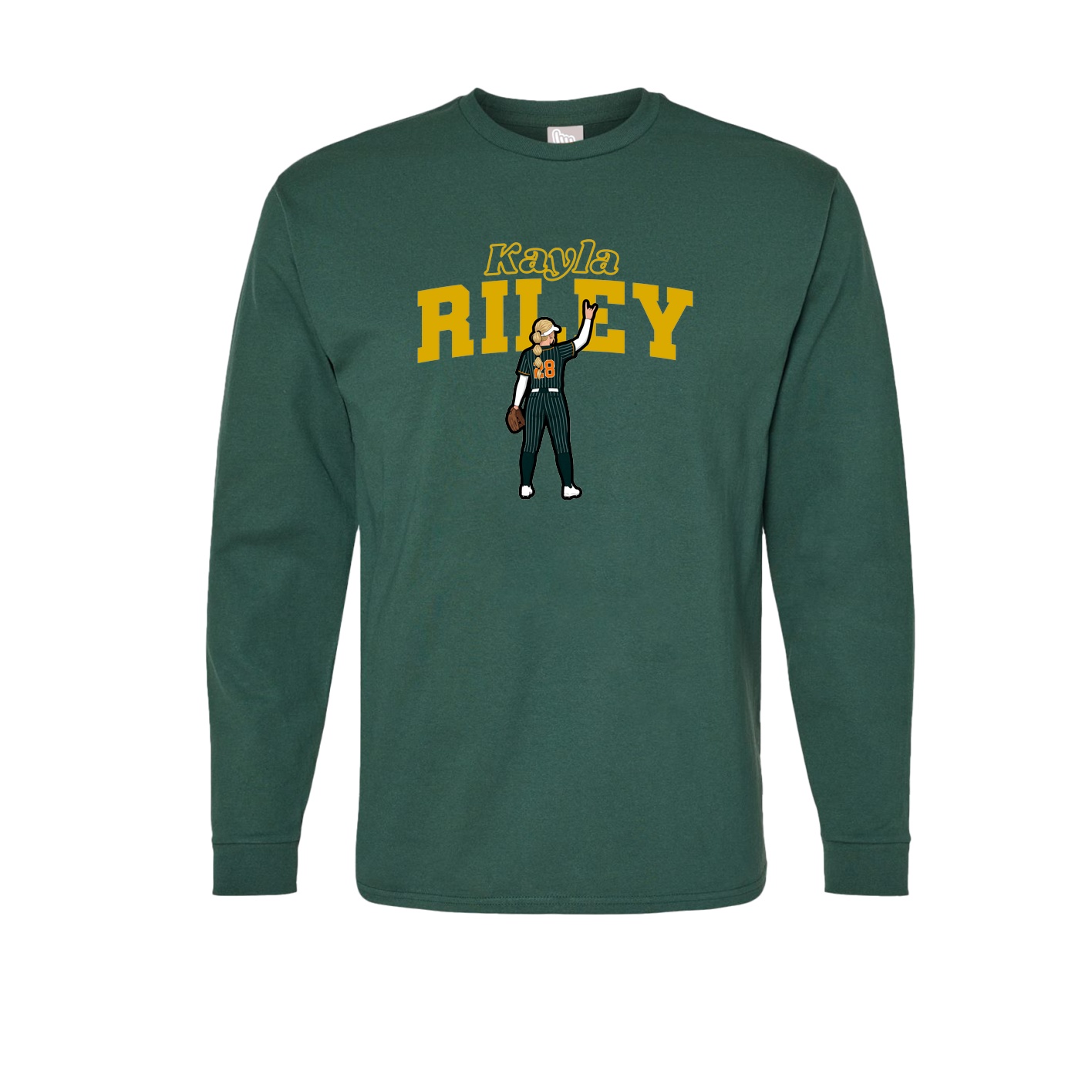 Long Sleeve Tee — Name Arch in Green