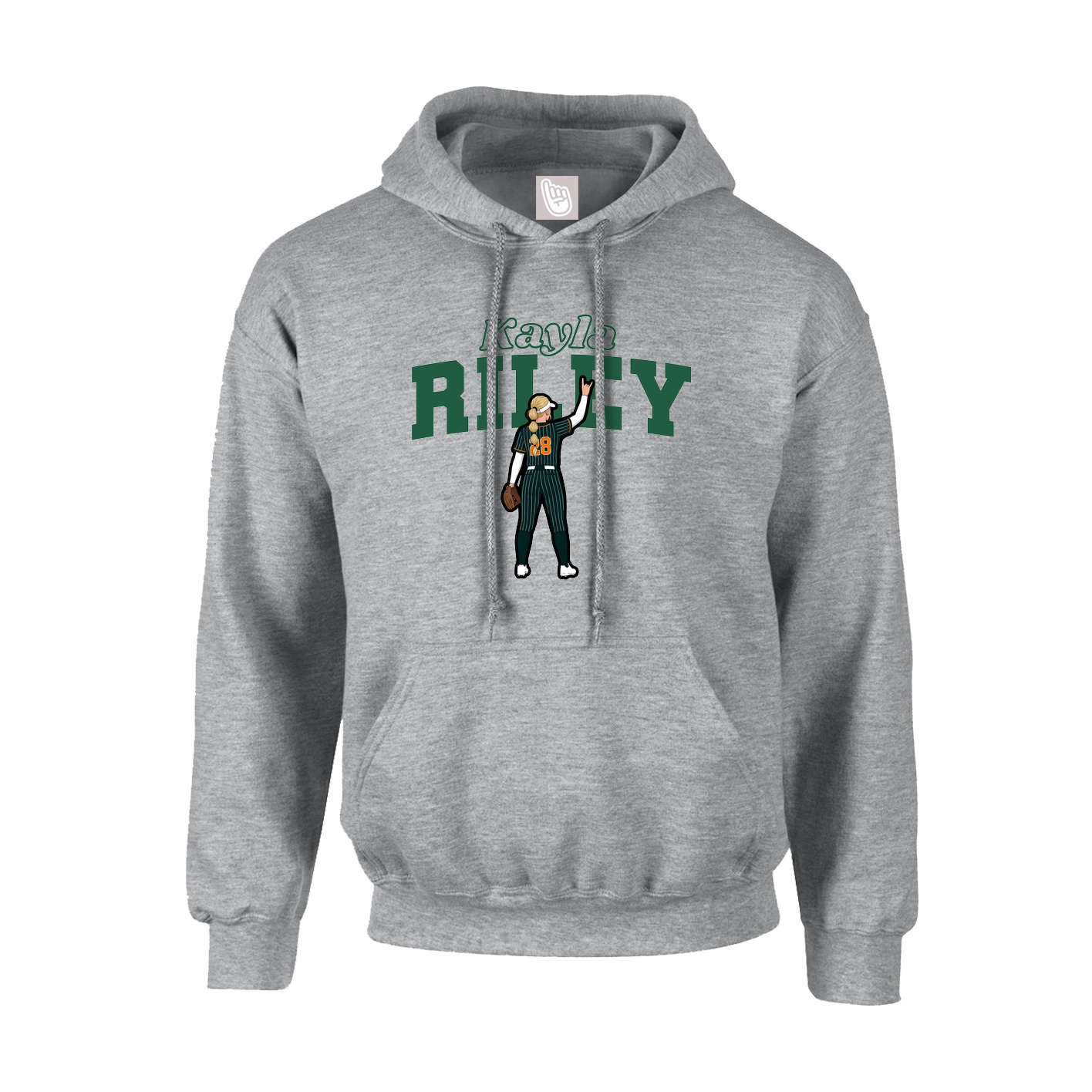 Youth Hoodie — Name Arch in Grey