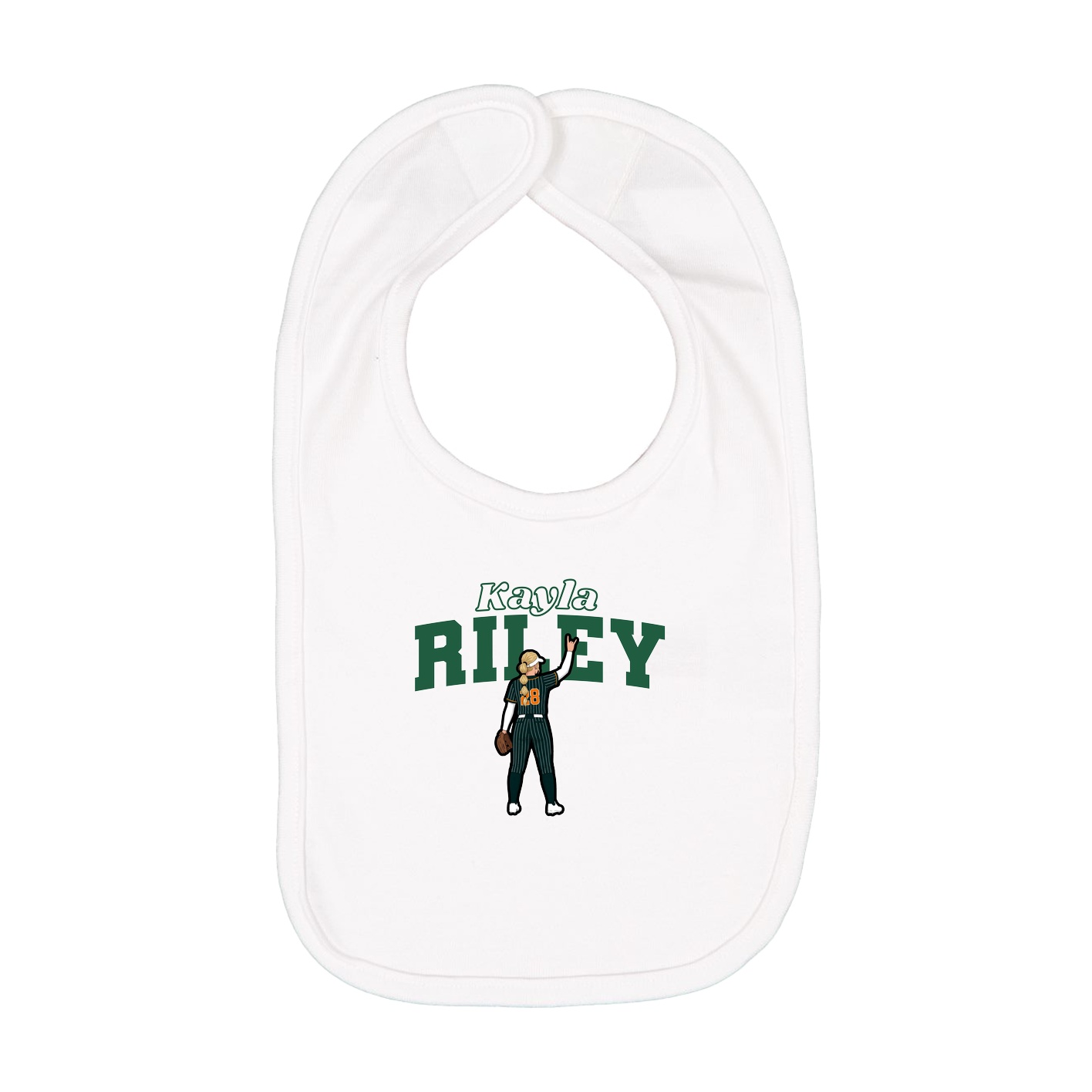 Infant Bib — Name Arch in White