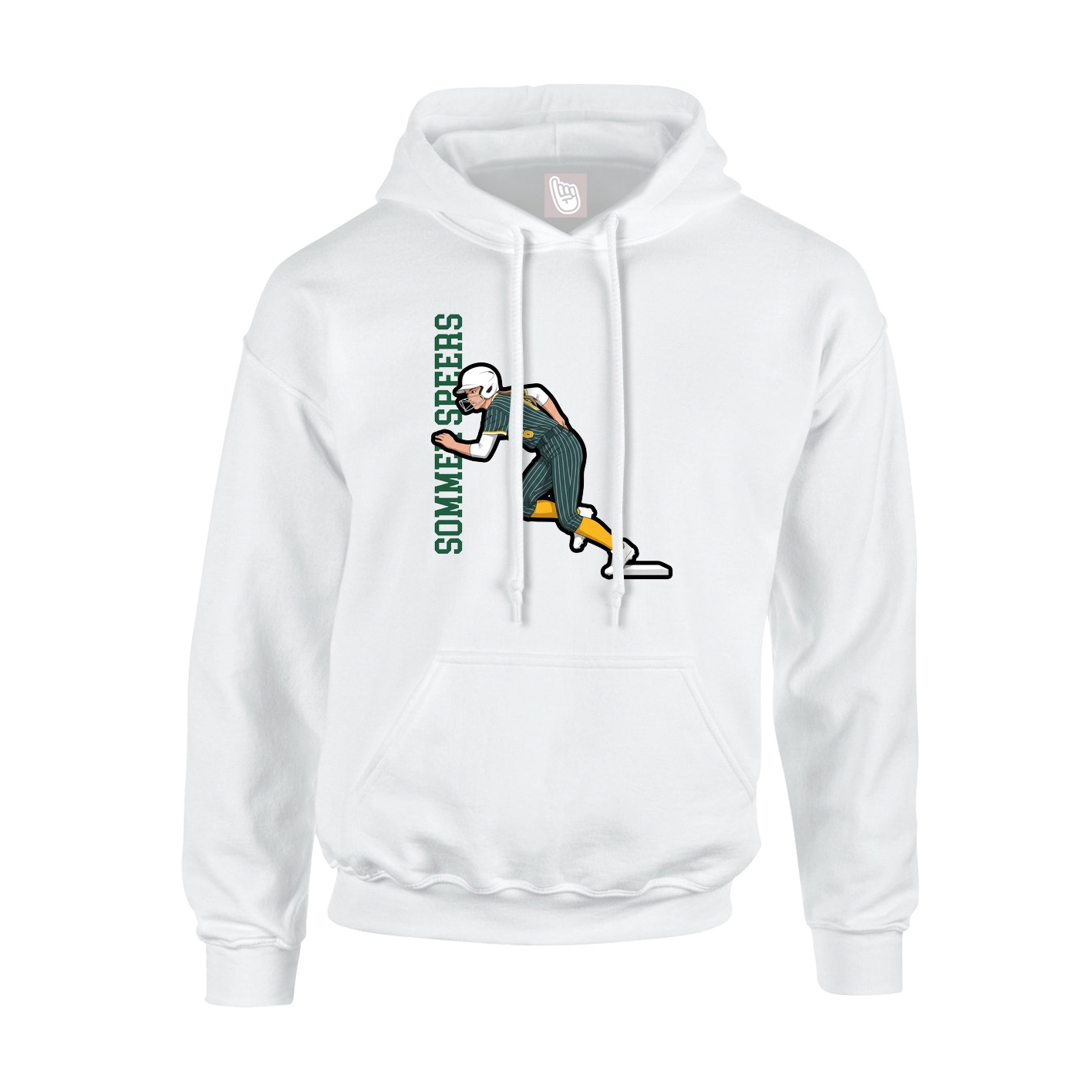 Youth Hoodie — Name Vertical in White