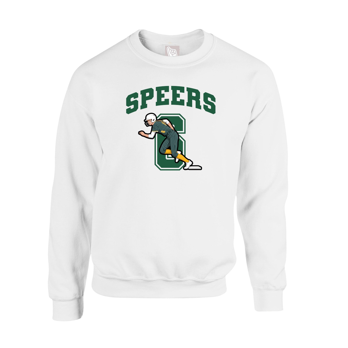 Fleece Crew — Number in White