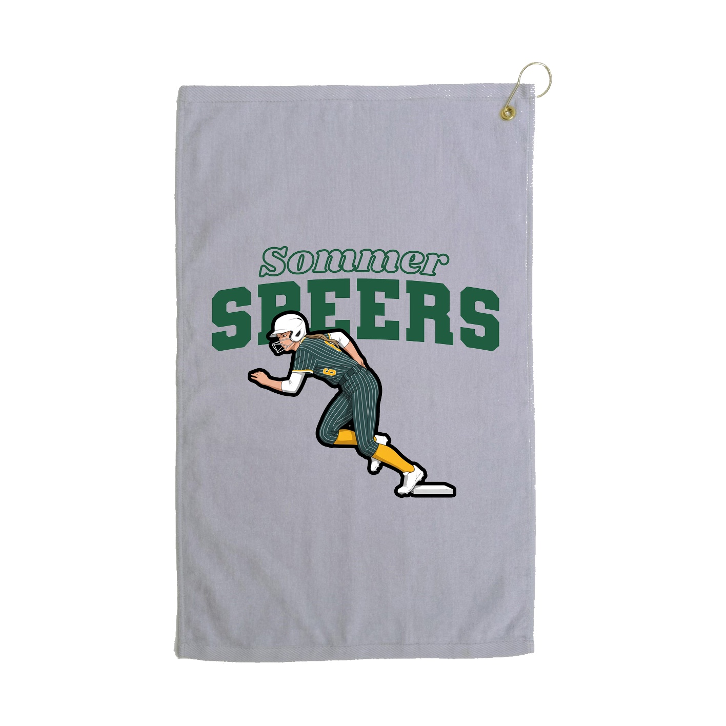 Golf Towel — Name Arch in Grey