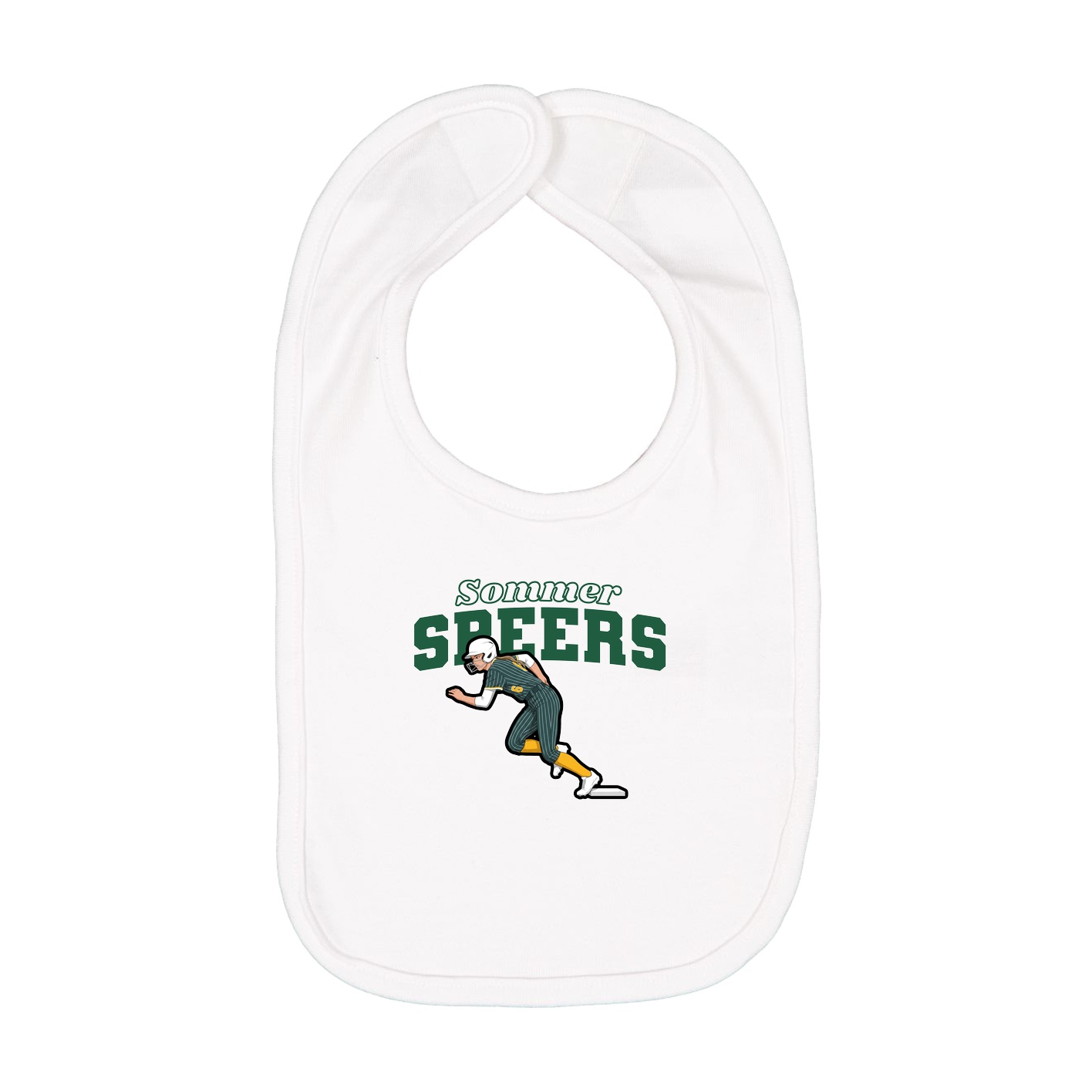 Infant Bib — Name Arch in White