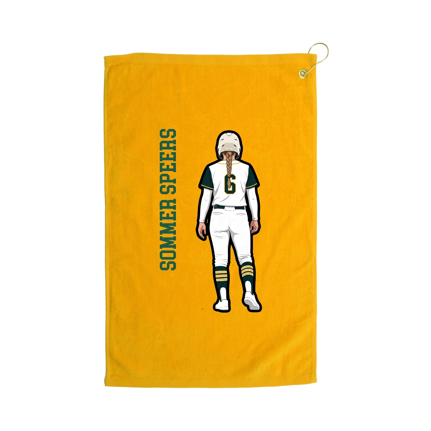 Golf Towel — Name Vertical in Gold