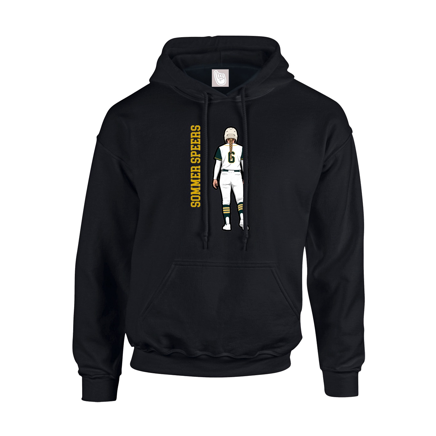 Youth Hoodie — Name Vertical in Black