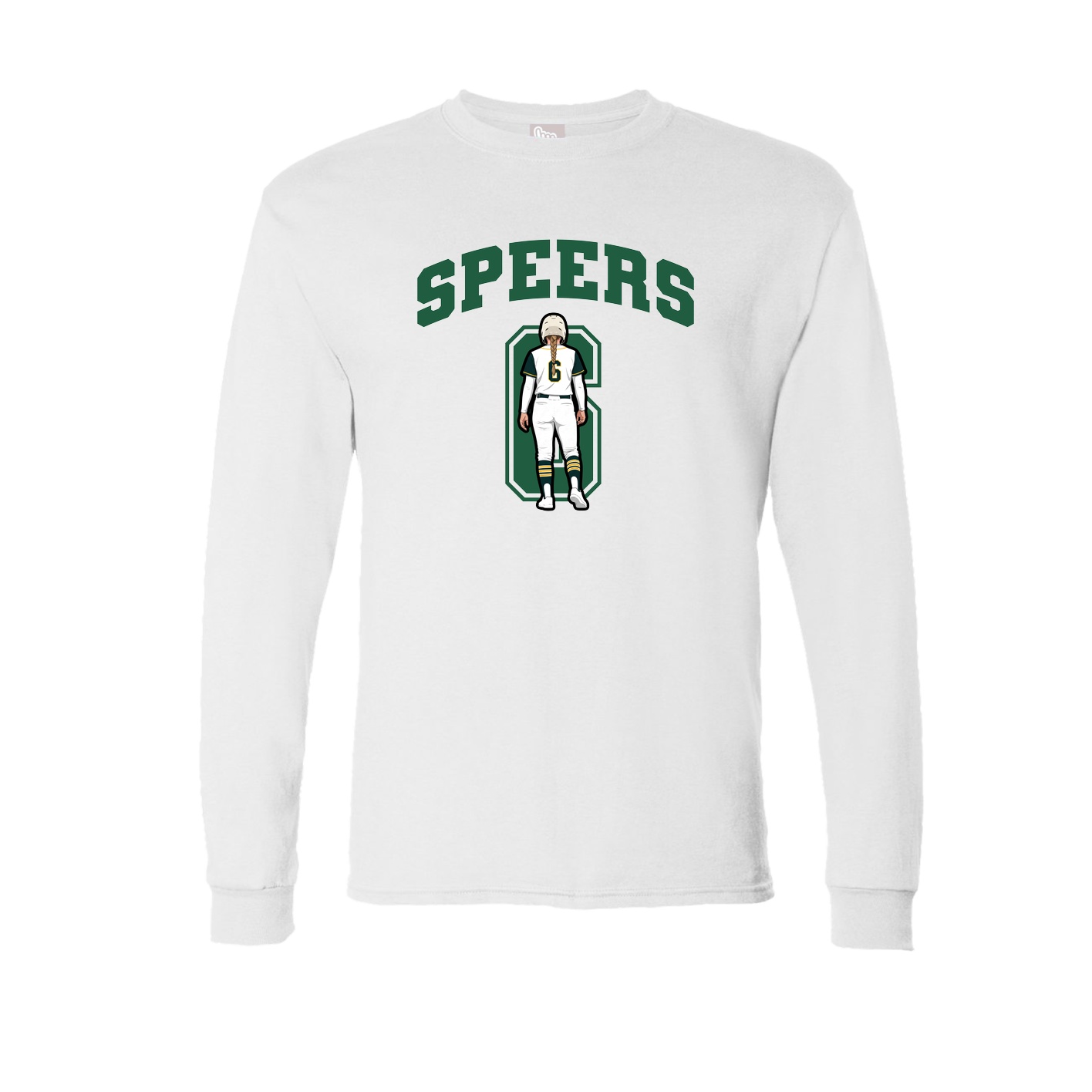 Long Sleeve Tee — Number in White