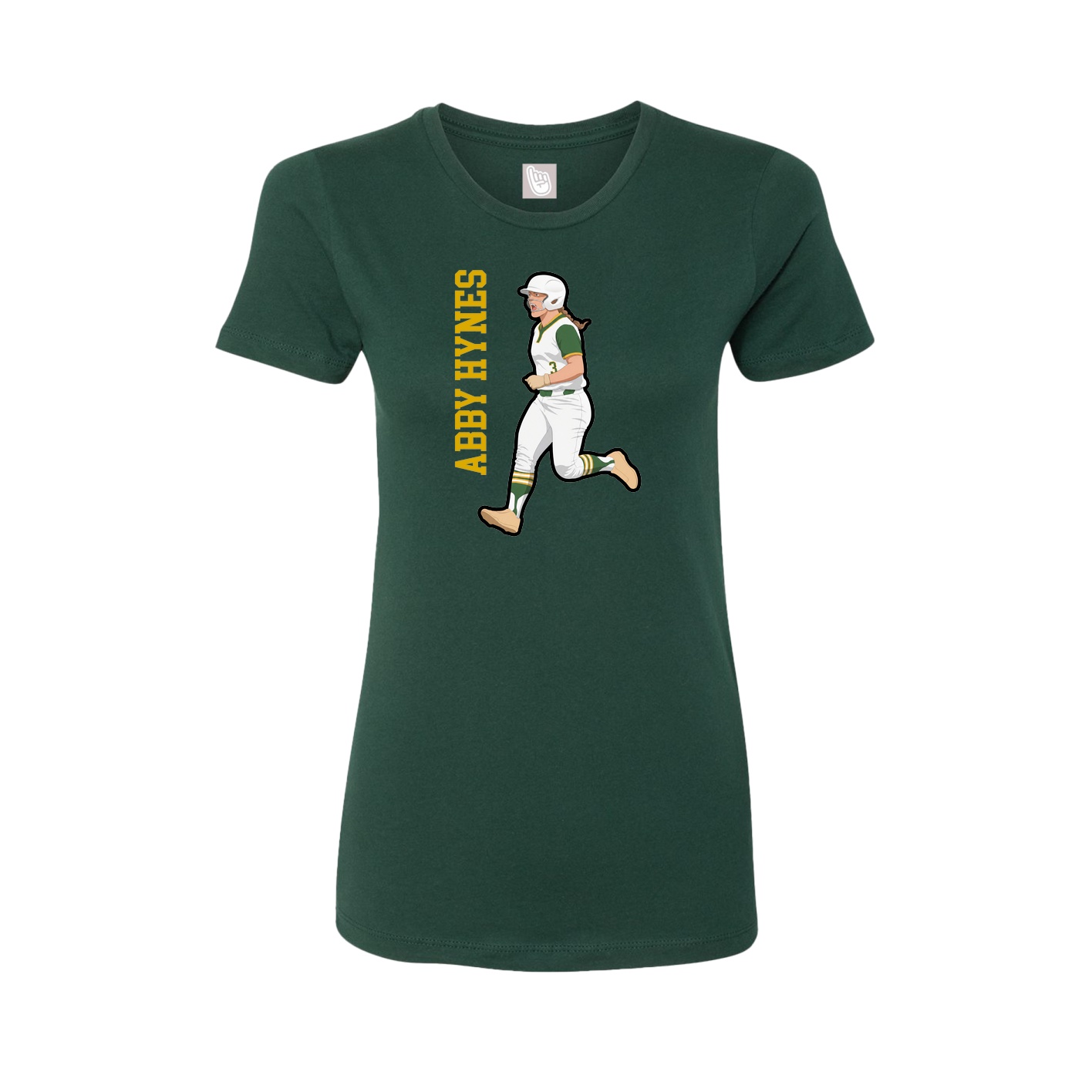 Fitted Women's Tee — Name Vertical in Green