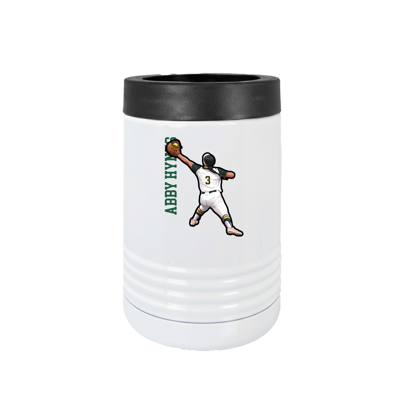 Beverage Holder — Name Vertical in White