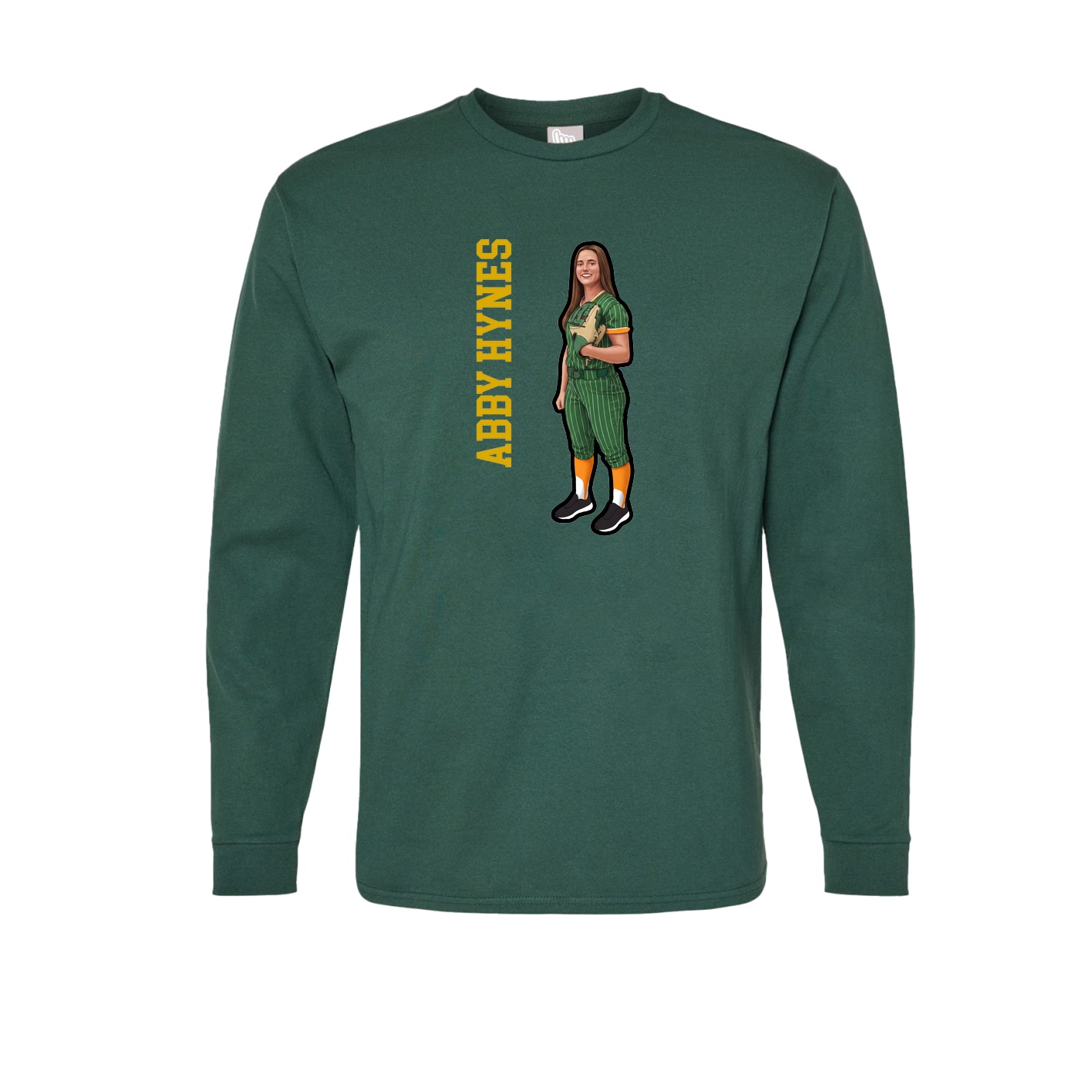 Long Sleeve Tee — Name Vertical in Green