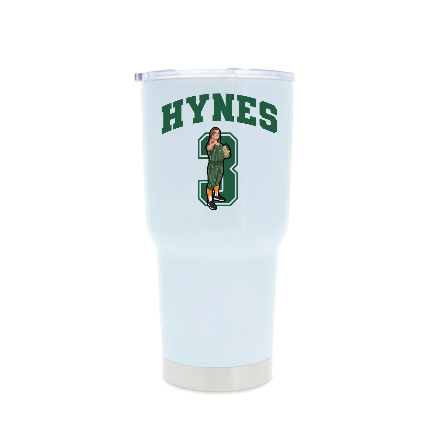 30oz Stainless Steel Tumbler — Number in White