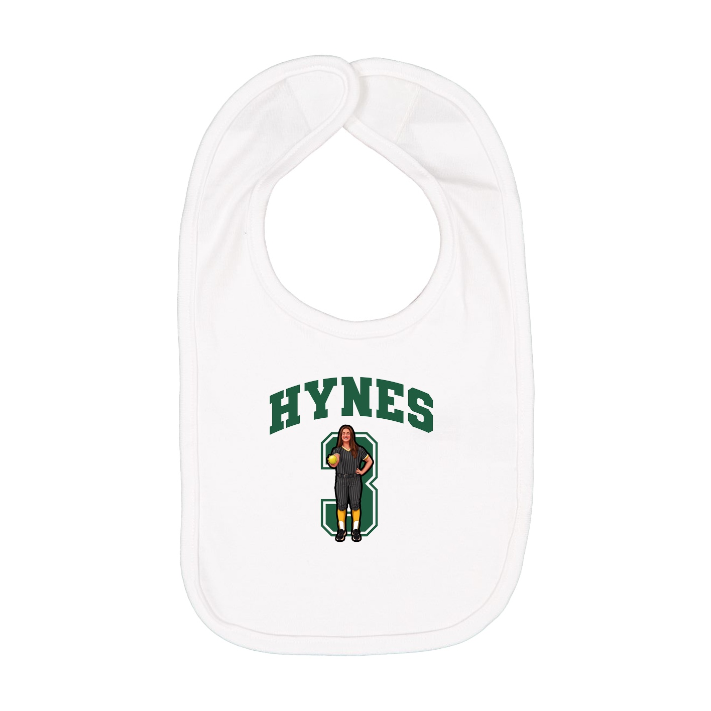 Infant Bib — Number in White