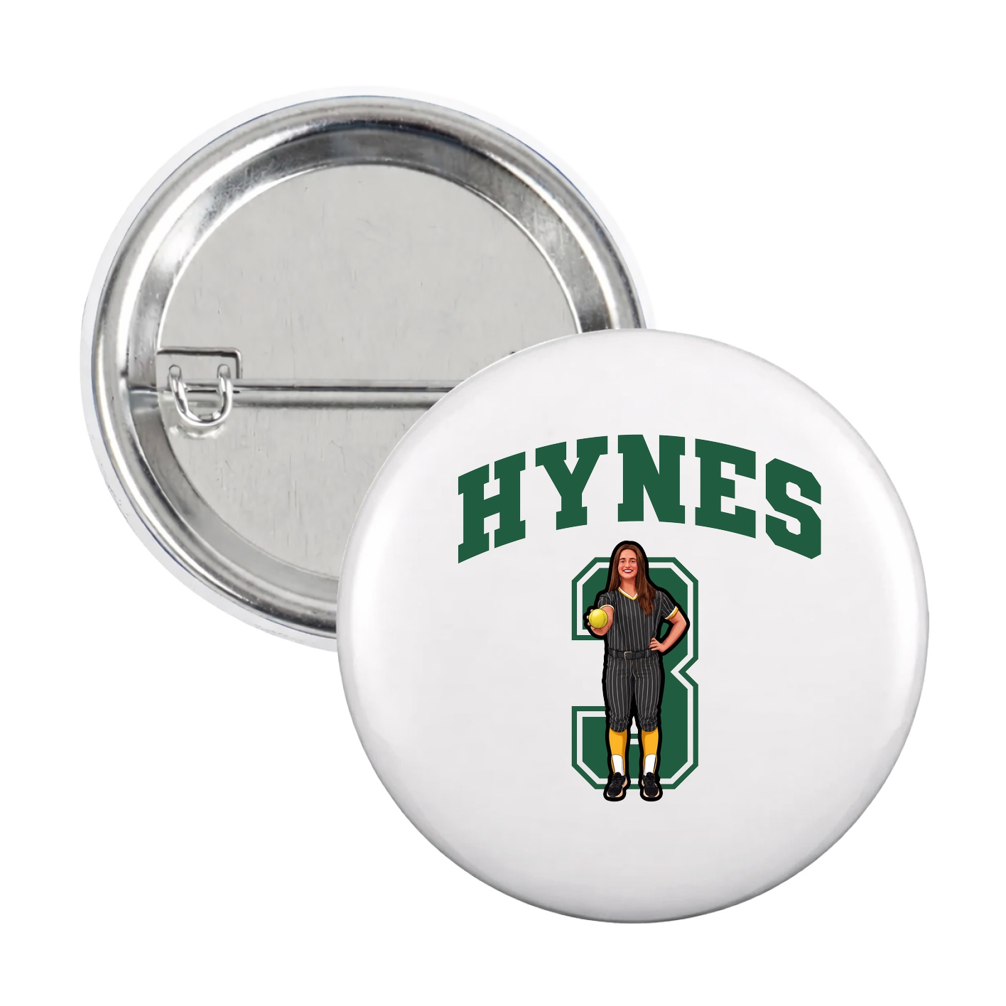 Game Day Button — Number in White