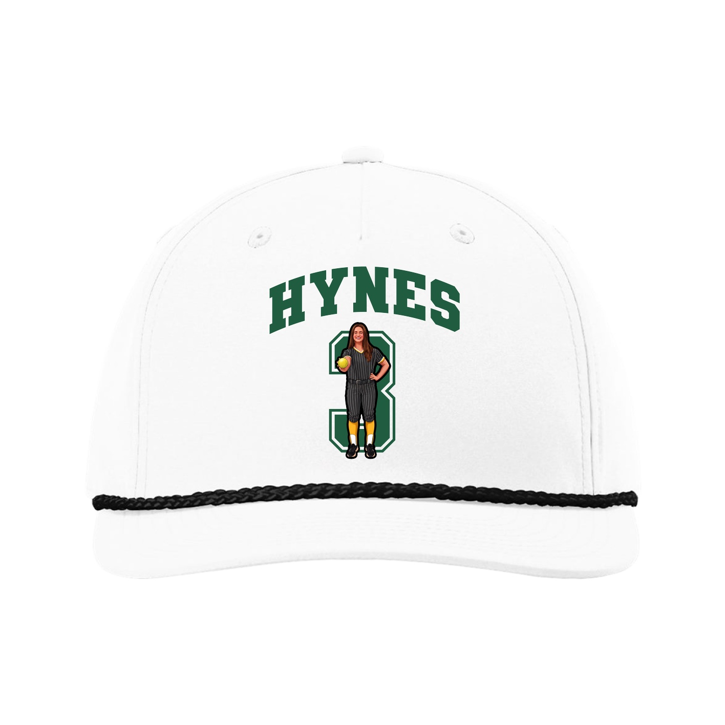 Five-Panel Classic Rope Cap — Number in White