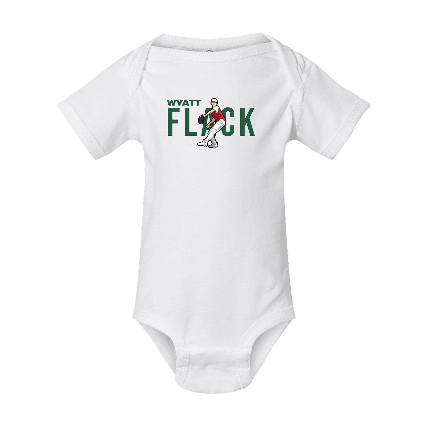 Baby Onesie — Player Name in White