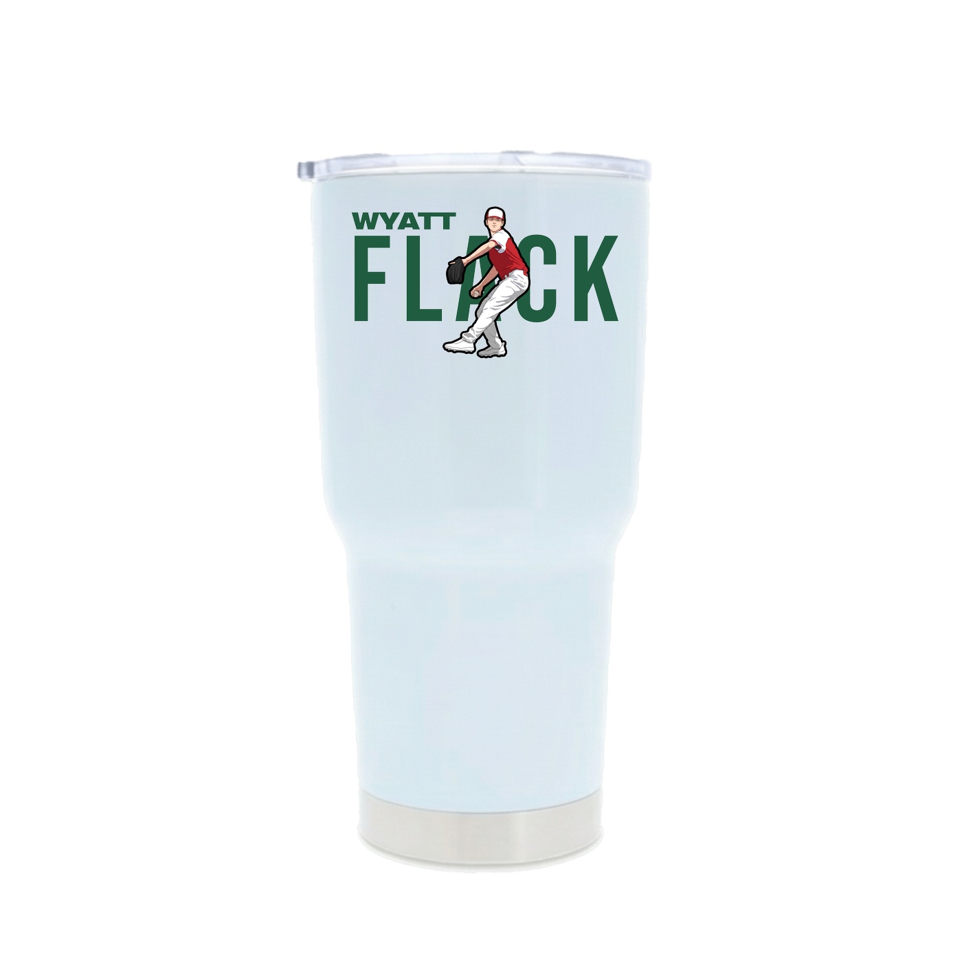 30oz Stainless Steel Tumbler — Player Name in White