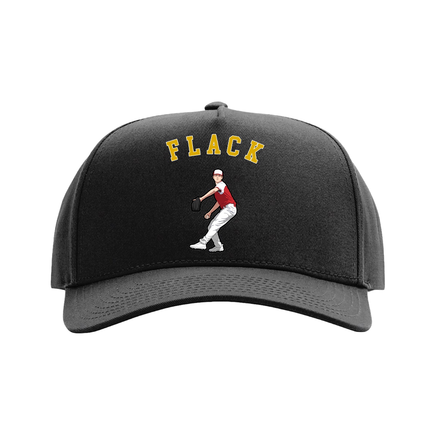 Full Fabric Five-Panel Champ Cap — Shirsey Arch in Black