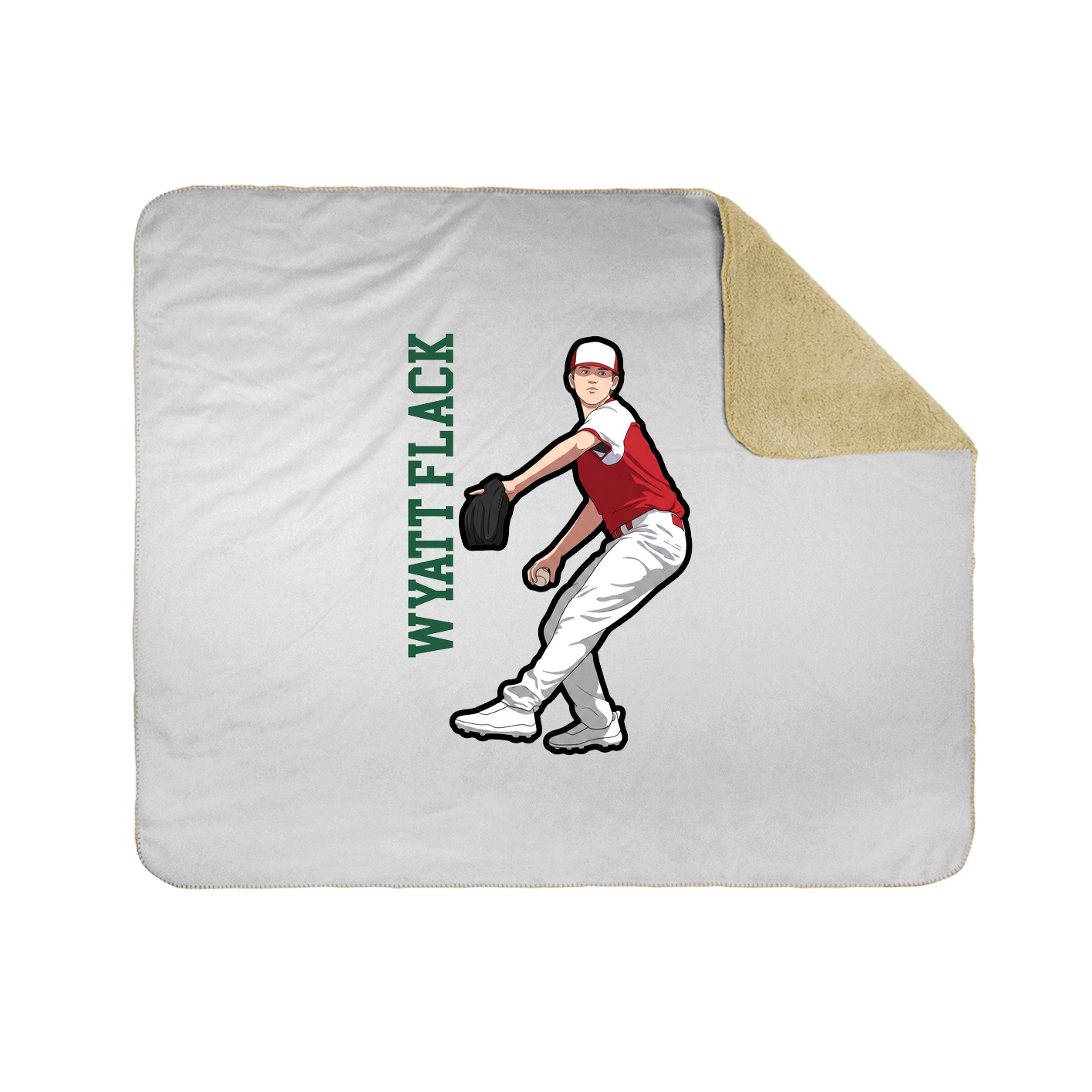Throw Blanket — Name Vertical in White