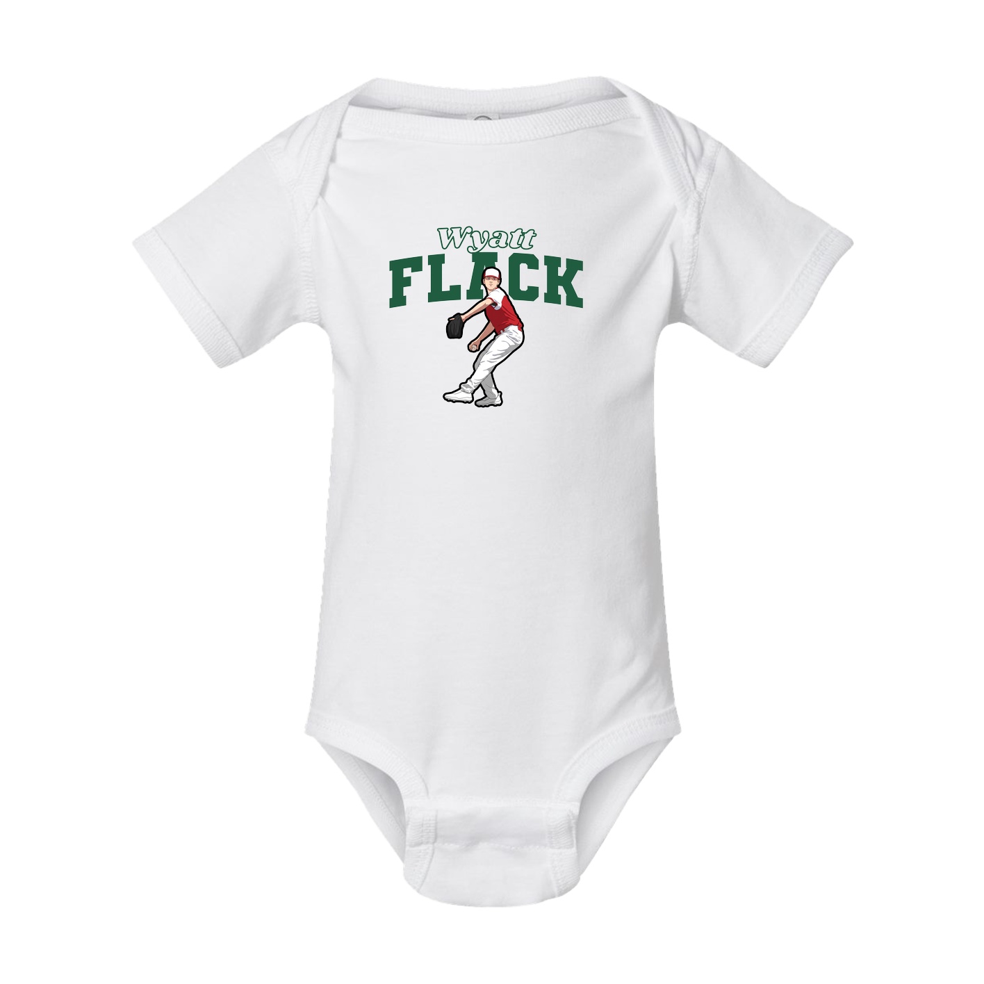 Baby Onesie — Name Arch in White