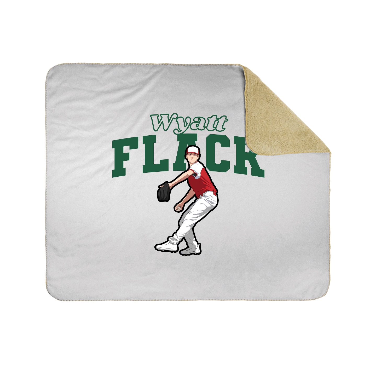 Throw Blanket — Name Arch in White