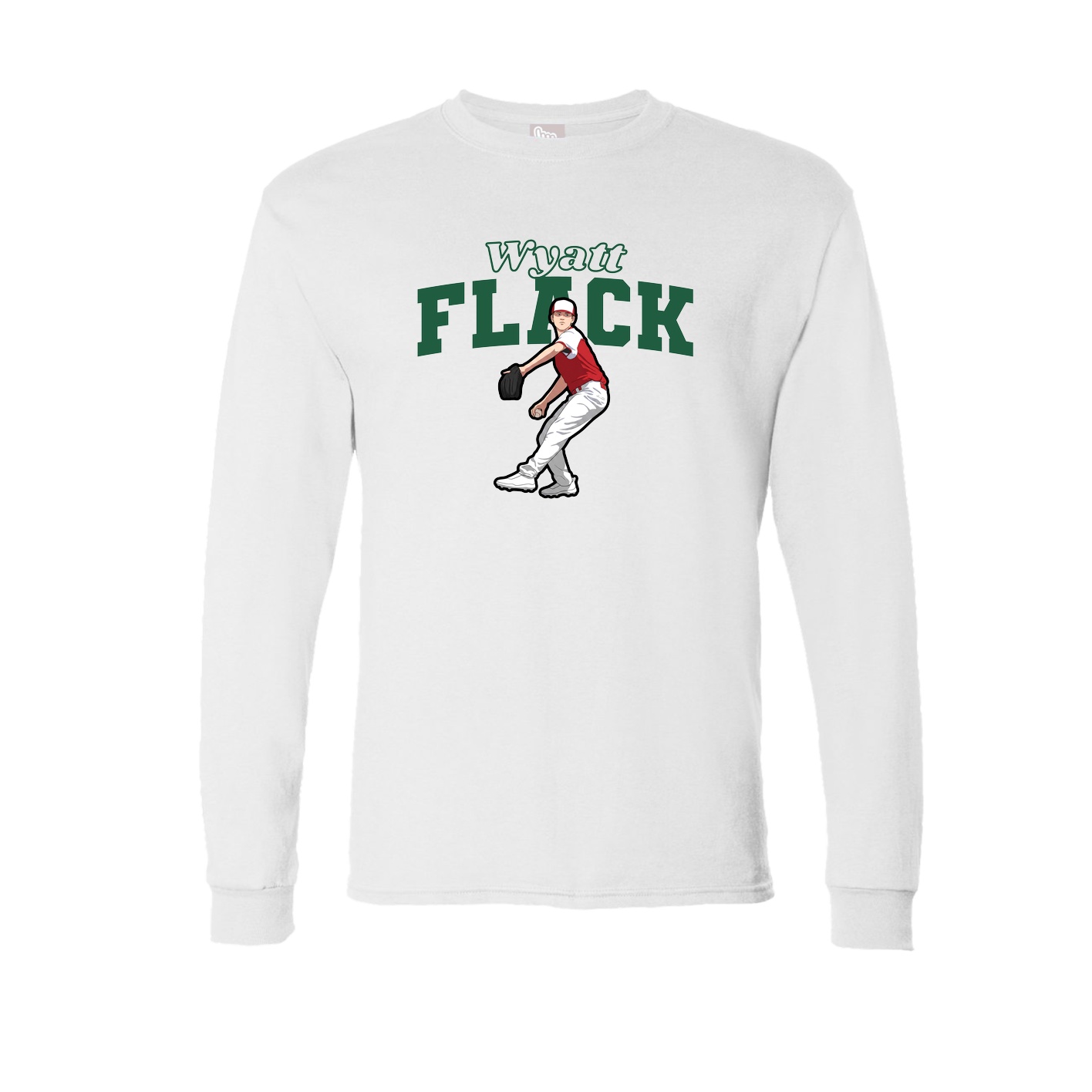 Long Sleeve Tee — Name Arch in White