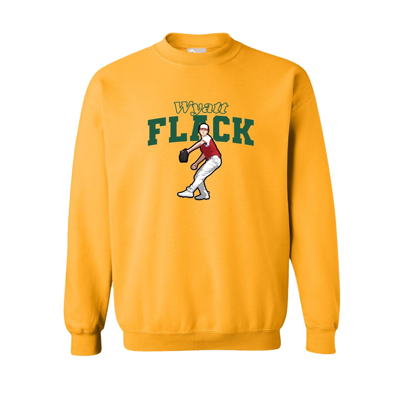 Fleece Crew — Name Arch in Gold