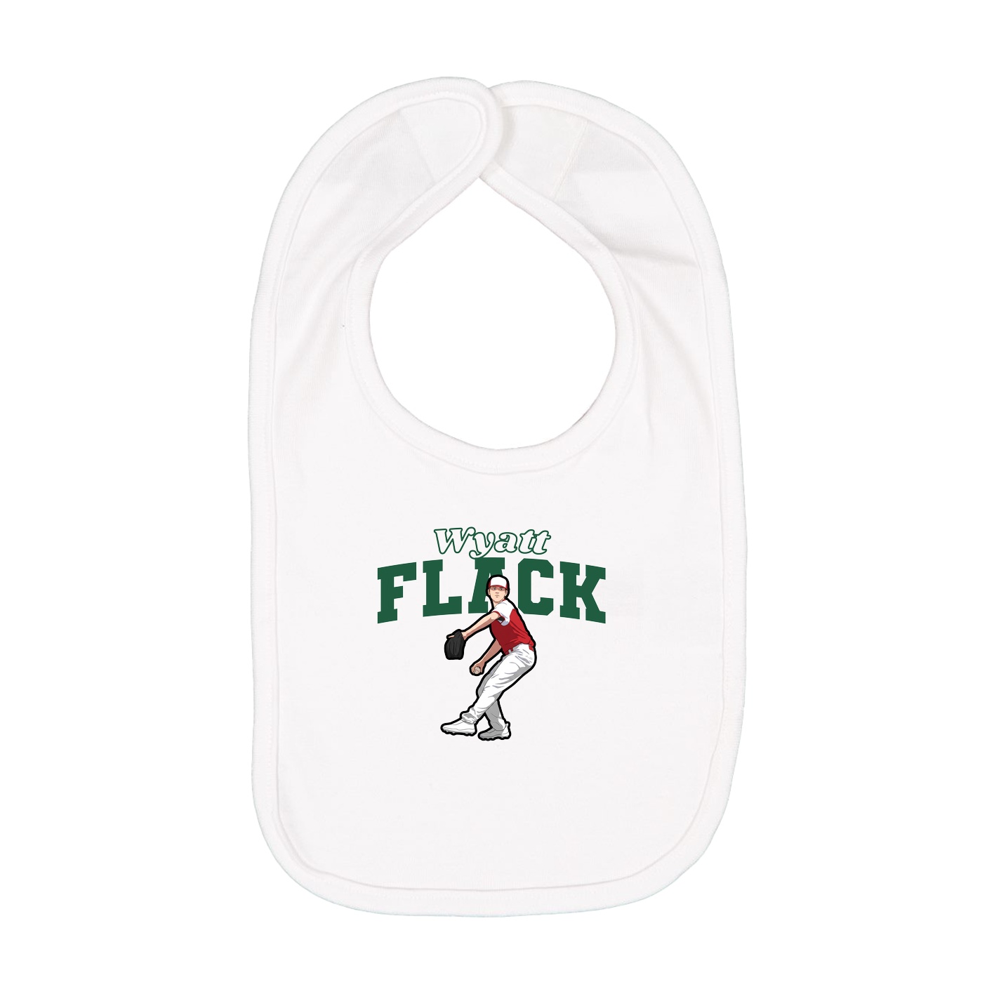 Infant Bib — Name Arch in White