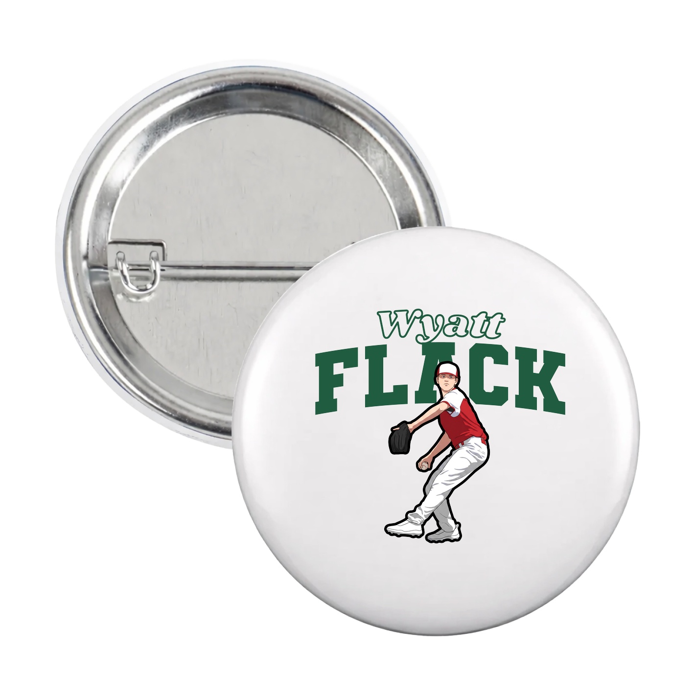 Game Day Button — Name Arch in White