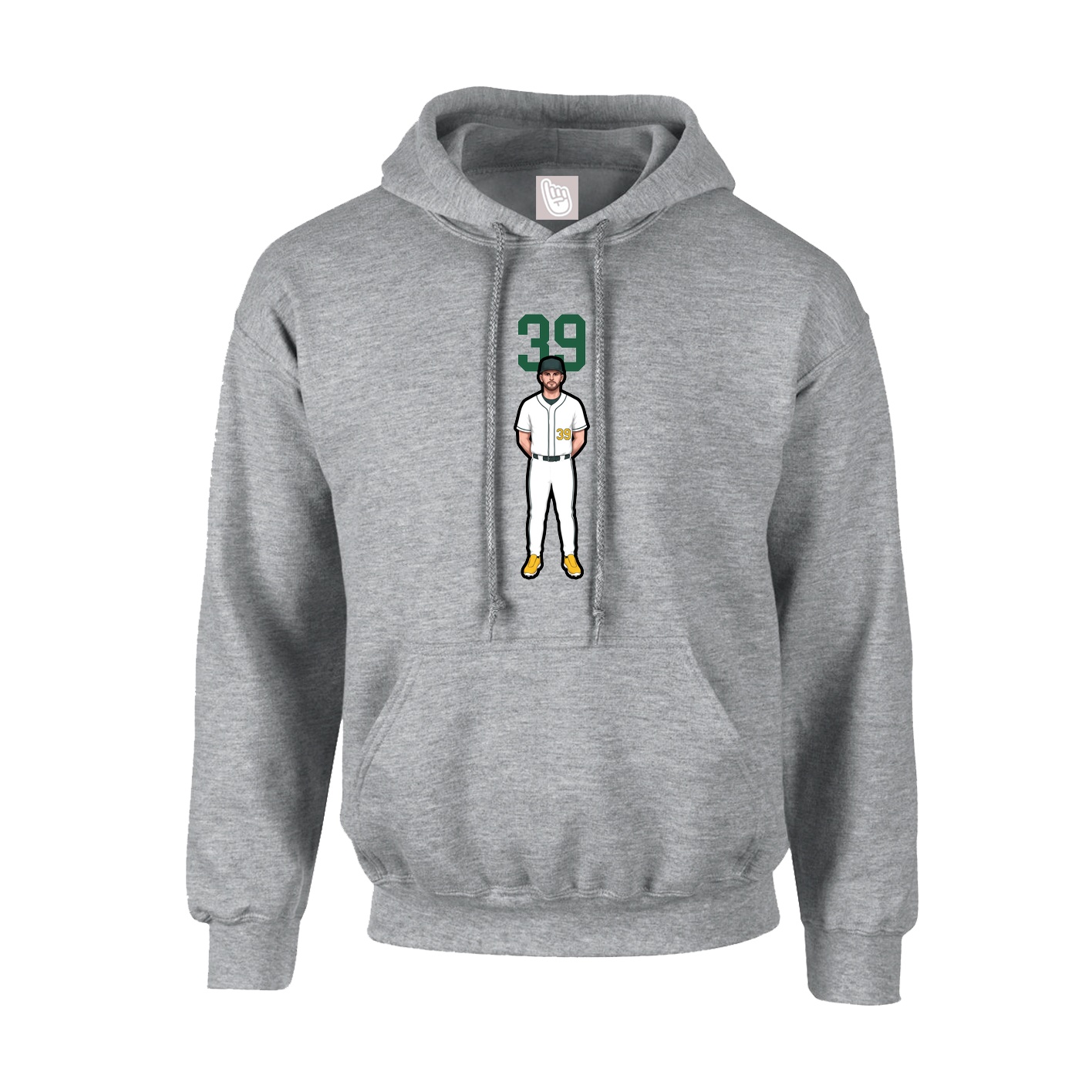 Youth Hoodie — Number Top in Grey