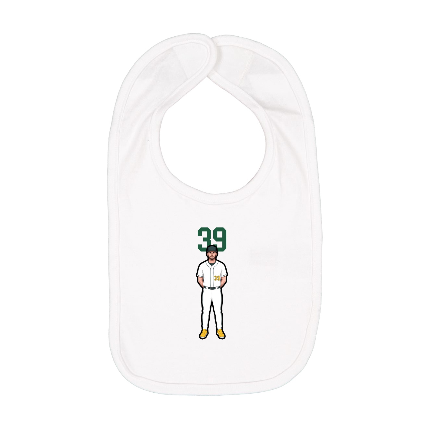 Infant Bib — Number Top in White