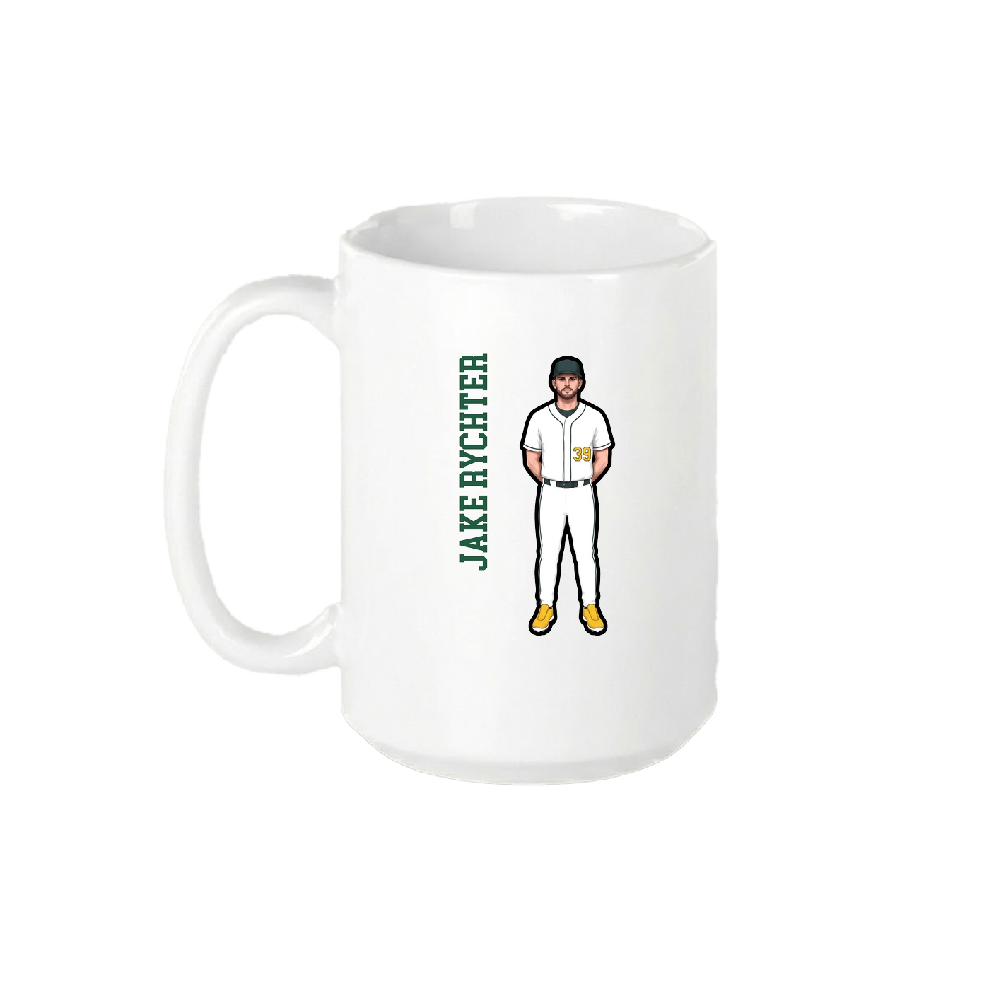 15oz Coffee Mug — Name Vertical in White