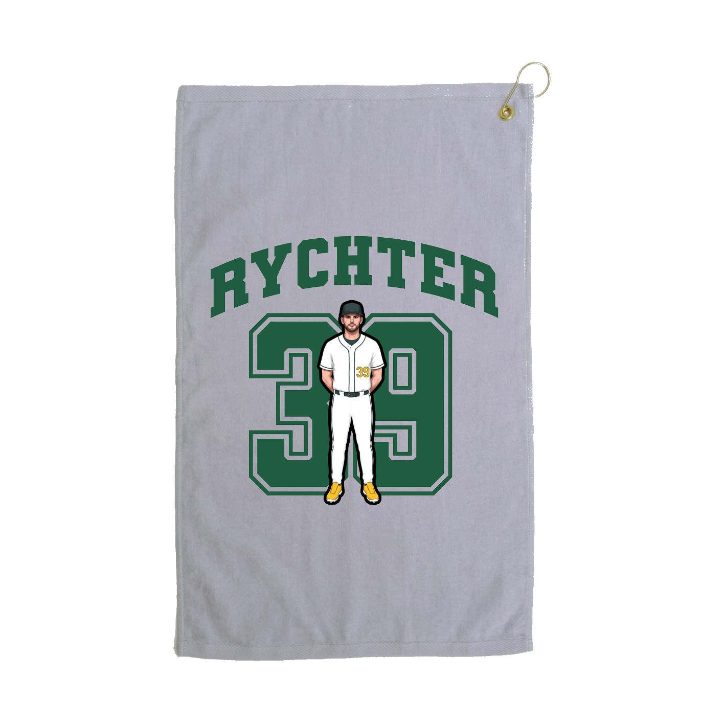 Golf Towel — Number in Grey