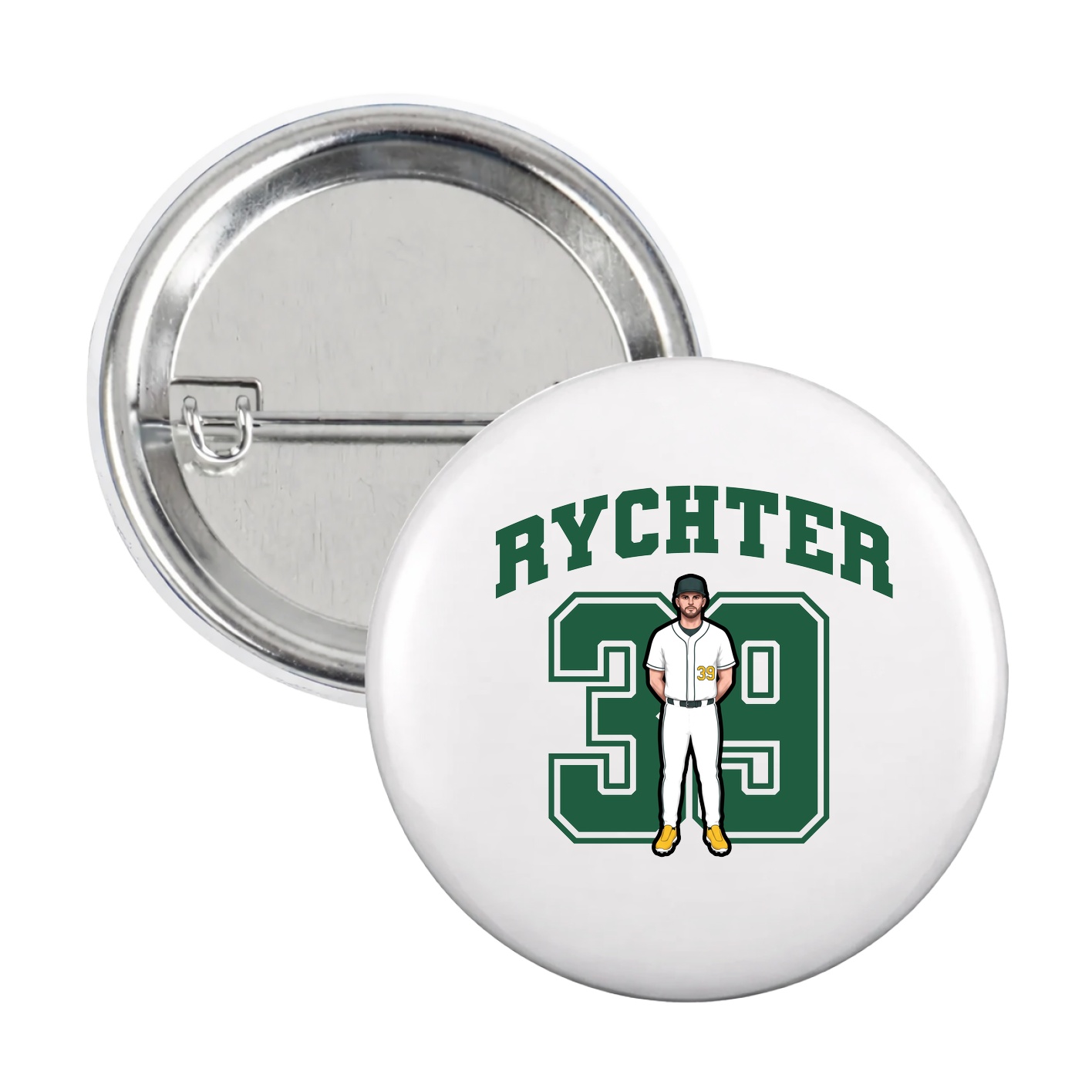 Game Day Button — Number in White