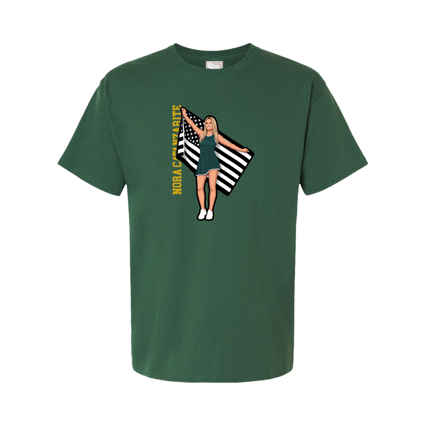 Tee — Name Vertical in Green